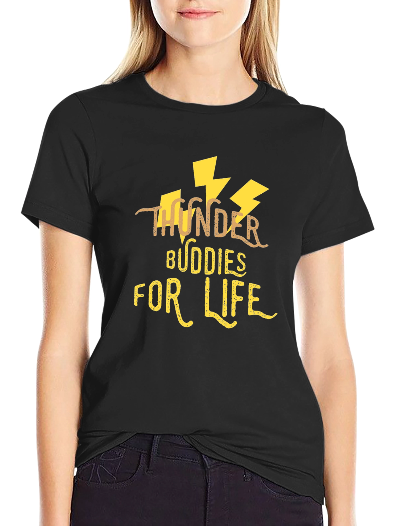 Black Thunder Buddies For Life Black T-Shirt view 2