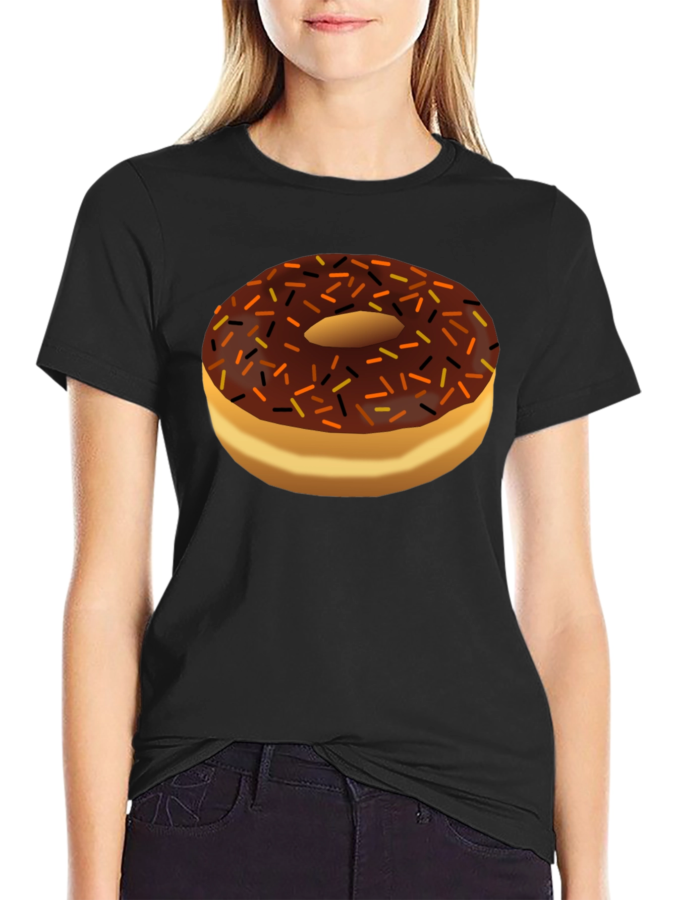 Black Donut Graphic Black T-Shirt view 2