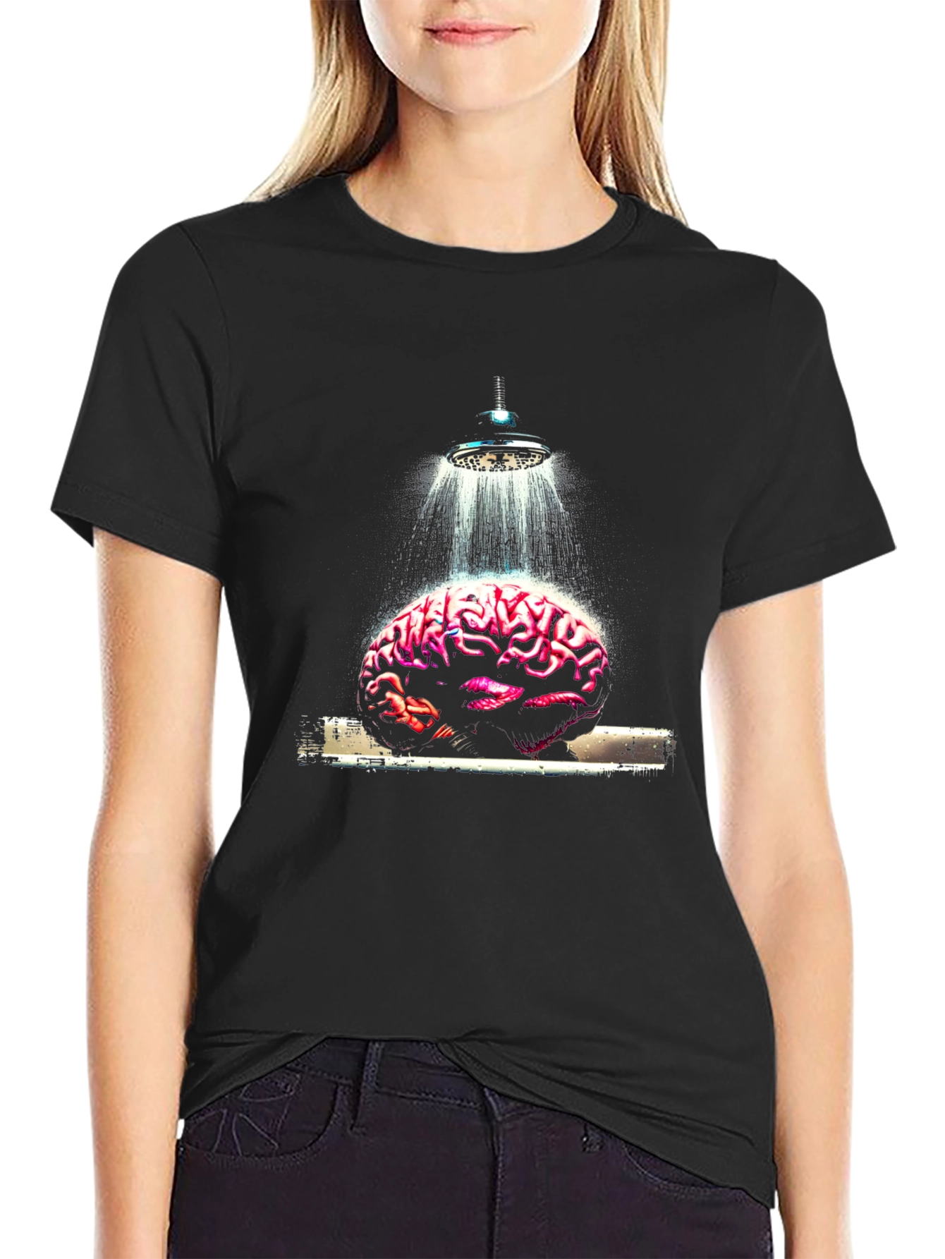 Black Brain Shower Graphic Tee view 2