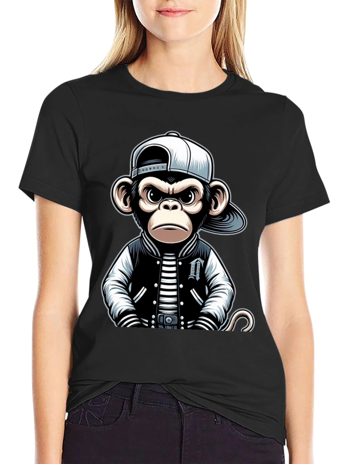 Black Cool Monkey T-Shirt view 2
