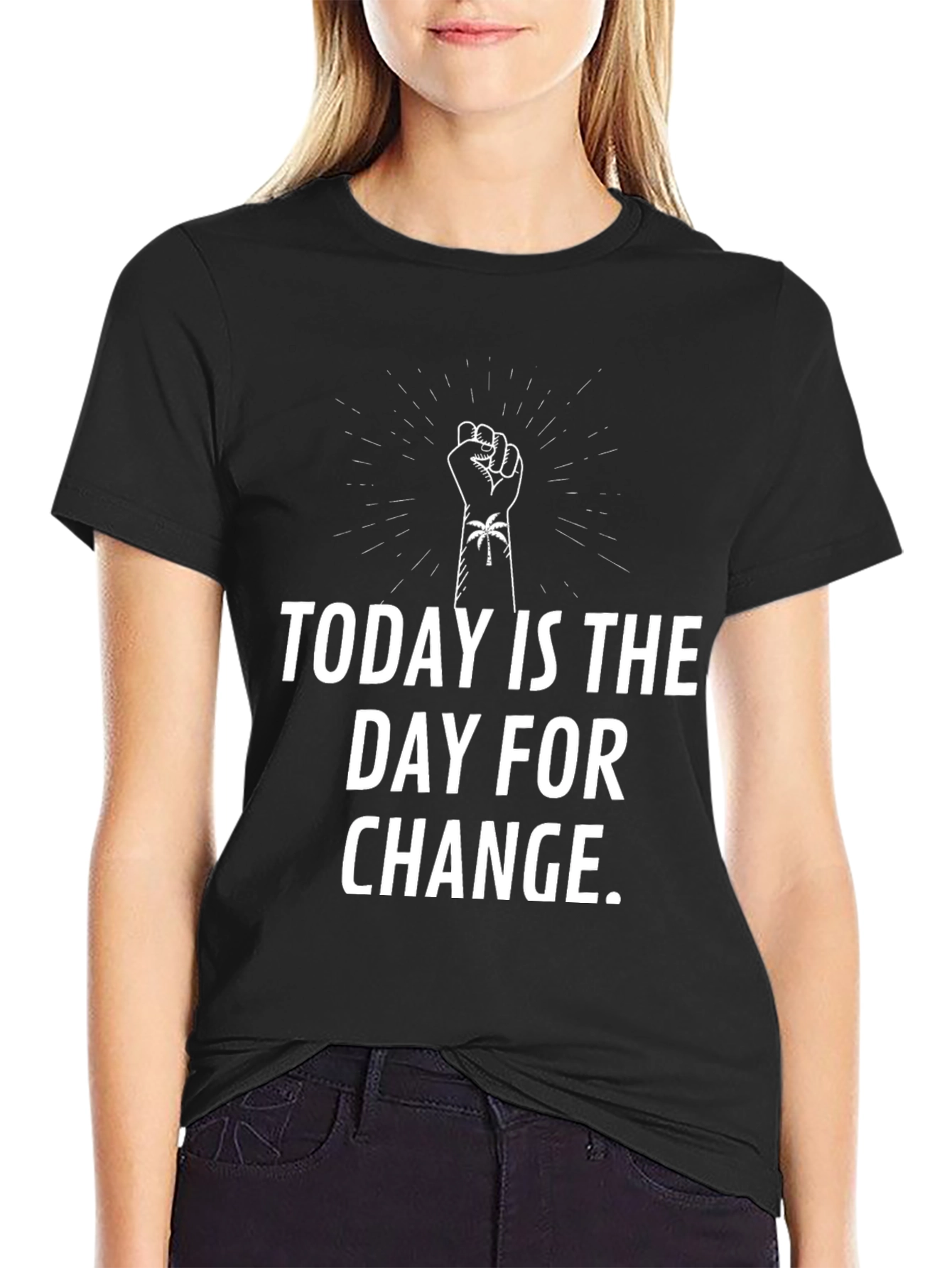 Black Today is the Day for Change T-Shirt view 2