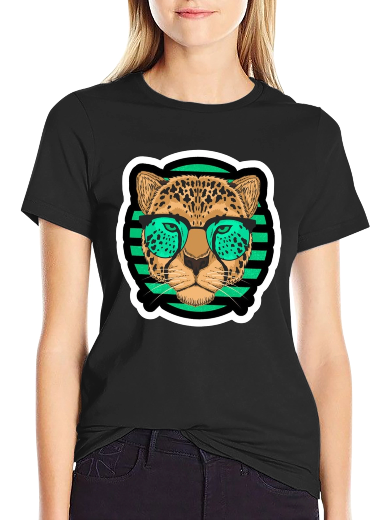 Black Cool Leopard T-Shirt view 2