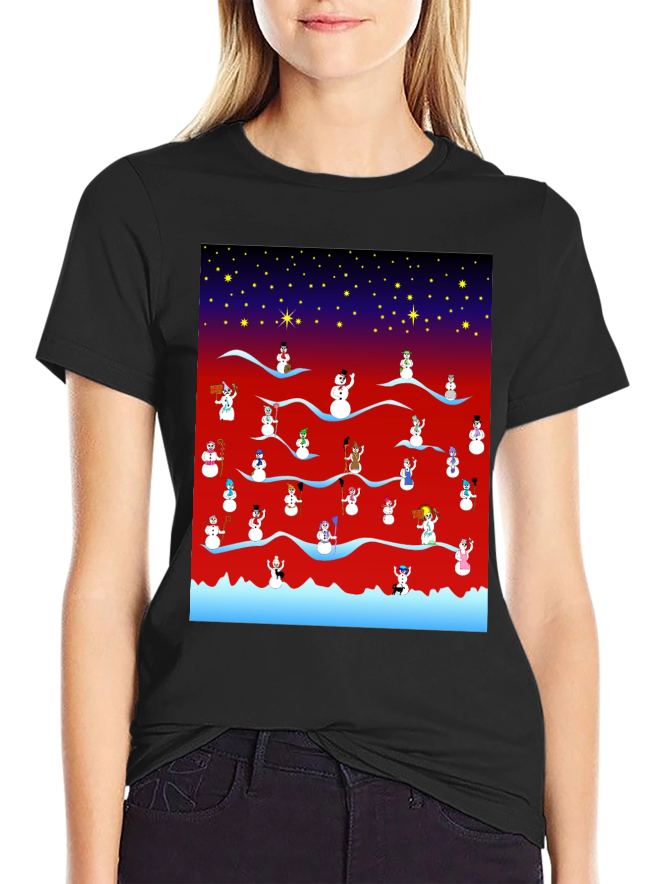 Festive Snowman Scene Tee - 2