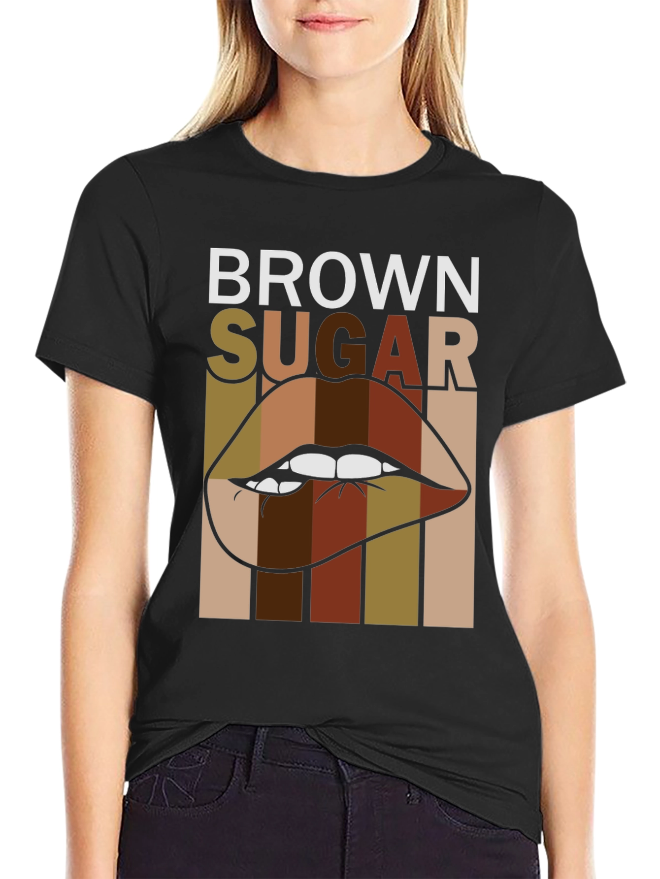 Black Brown Sugar Lips Graphic Tee - Unisex view 2