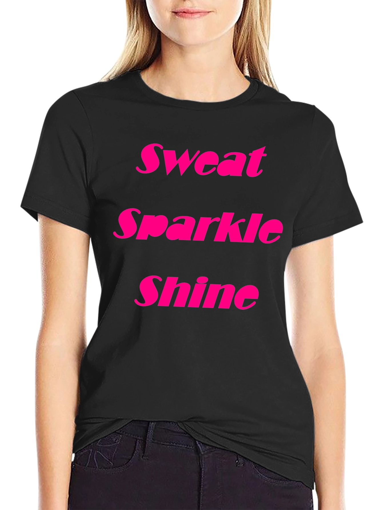 Black Sweat Sparkle Shine Black T-Shirt view 2