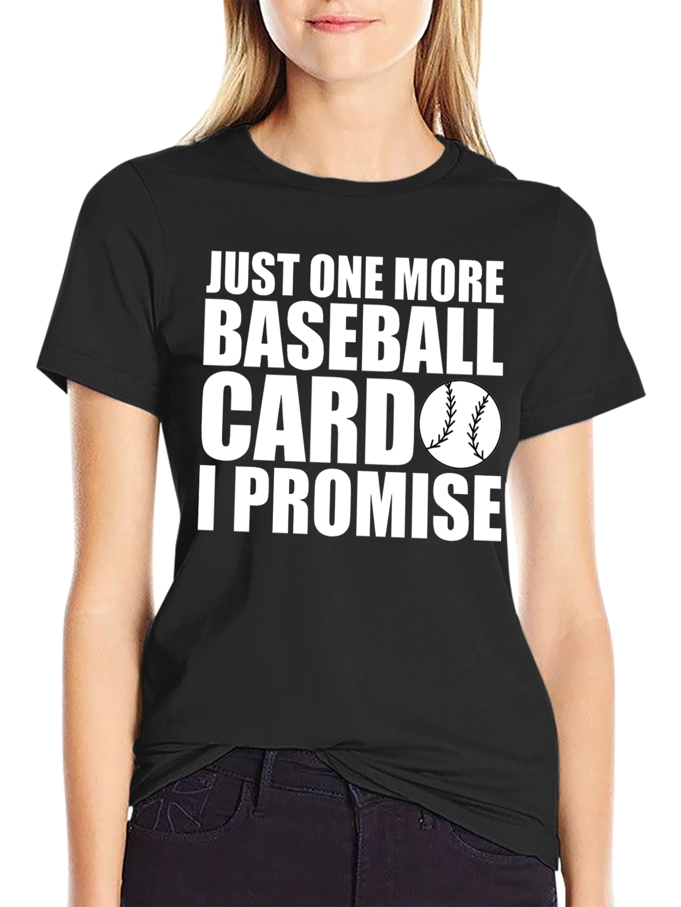 Black Funny Baseball Card Collector T-Shirt - I Promise! view 2