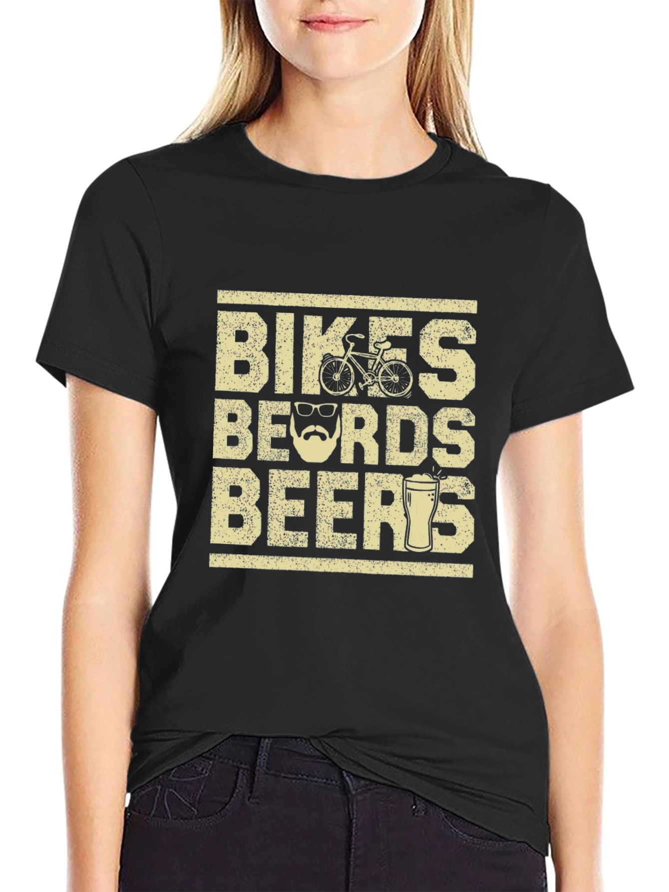 Black Bikes Beards Beers Graphic Tee - Perfect for Cycling & Brew Lovers view 2