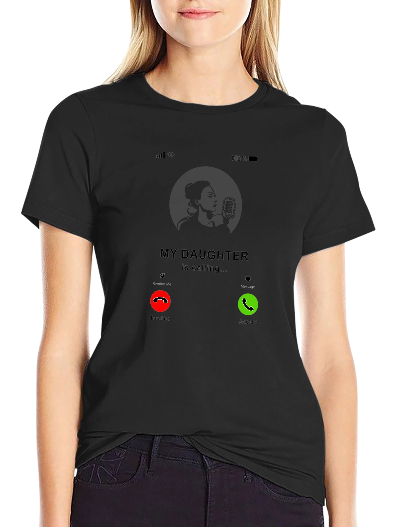 Black My Daughter is Calling T-Shirt view 2