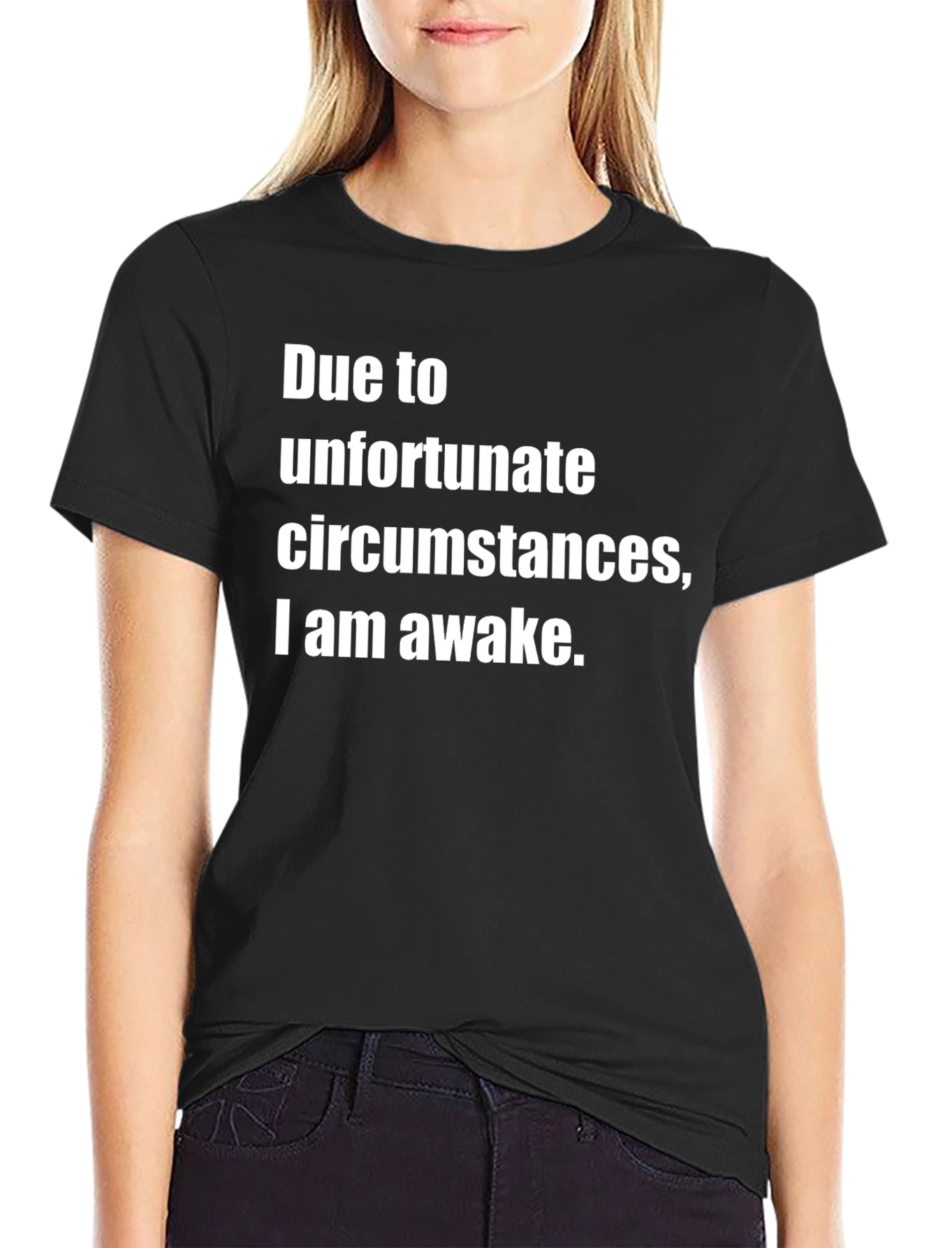 Black Unfortunate Circumstances Awake Graphic T-Shirt view 2