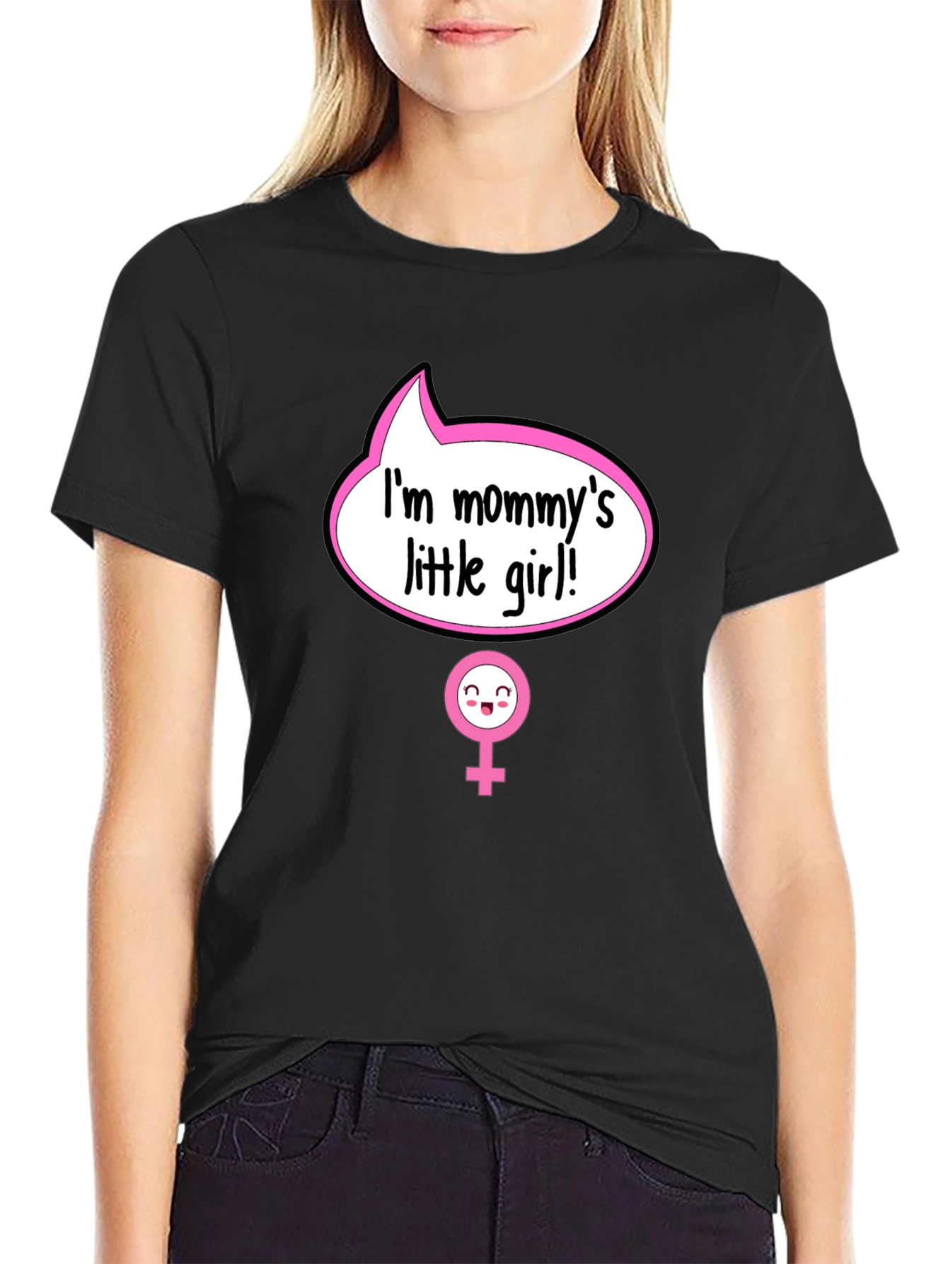Black Mommy's Little Girl Graphic Tee - Cute Baby Shower Gift view 2