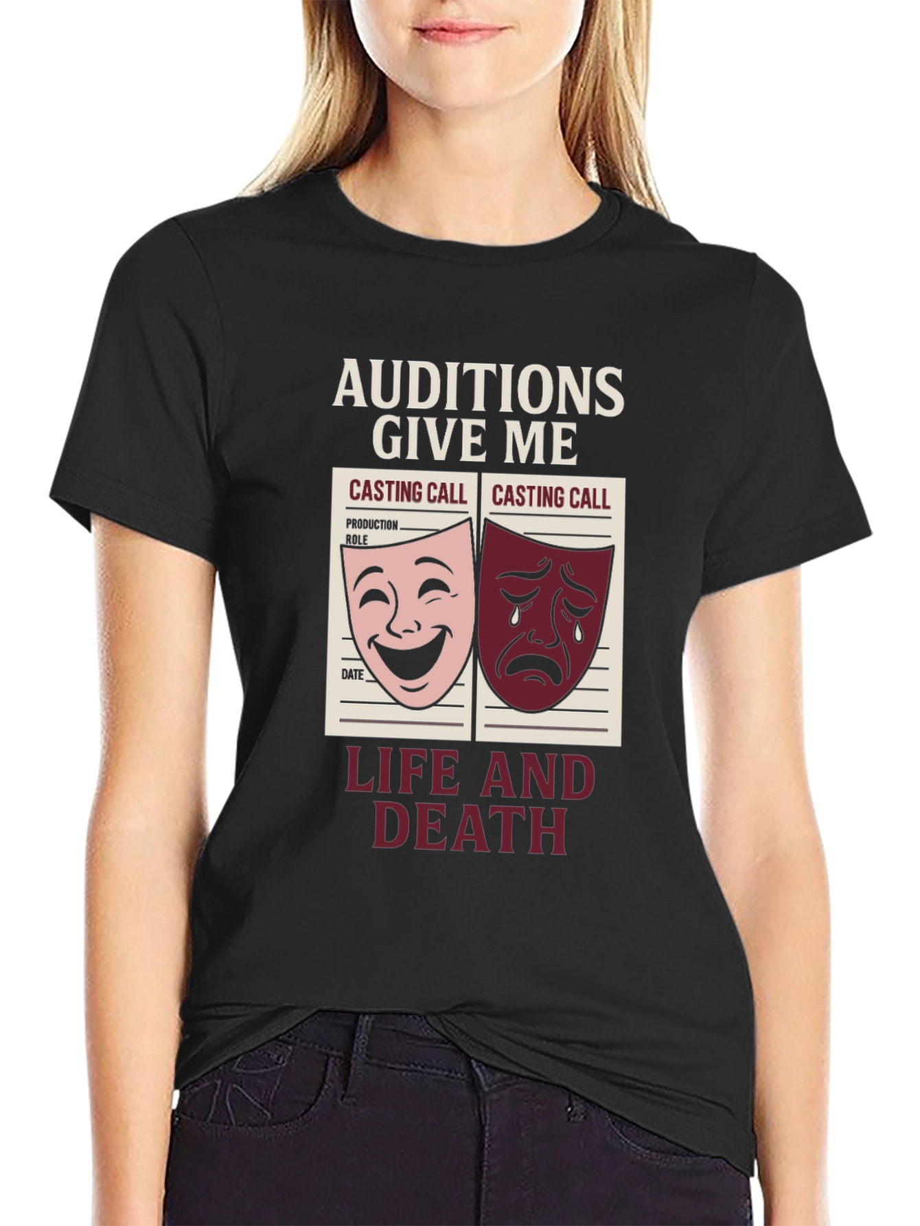 Black Auditions Life and Death T-Shirt view 2