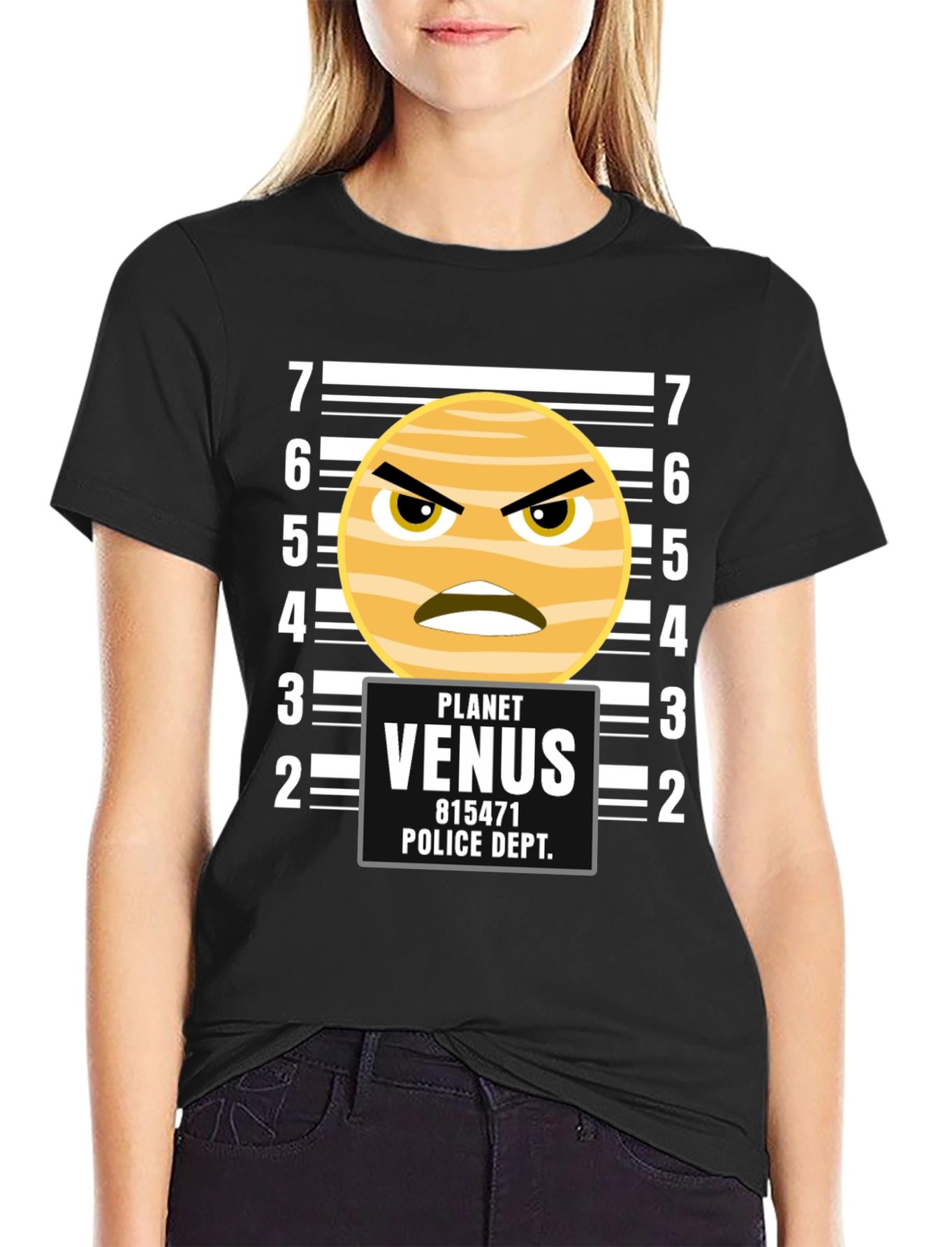 Black Planet Venus Mugshot Graphic T-Shirt view 2