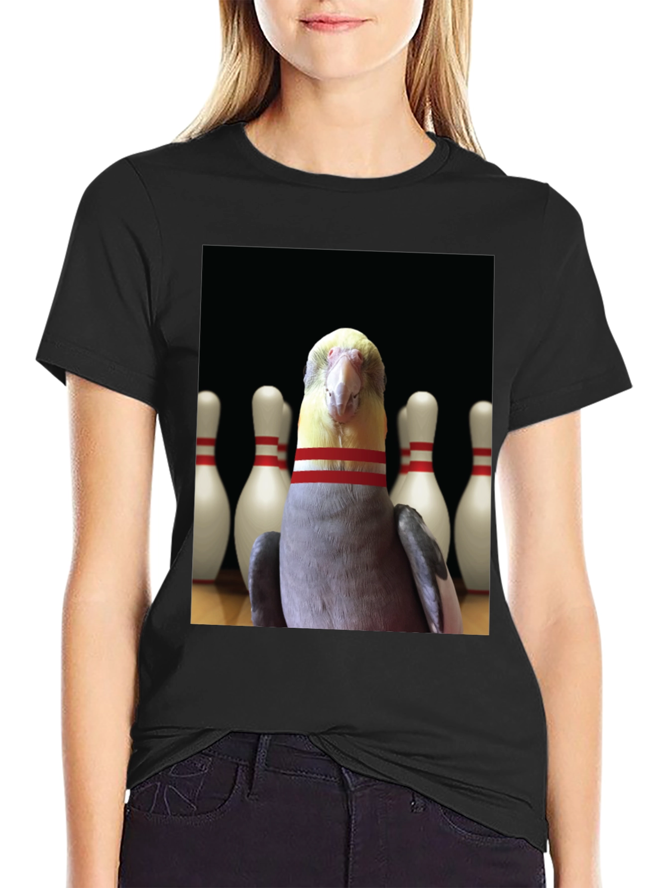 Black Bowling Bird T-Shirt - Strike a Pose! view 2