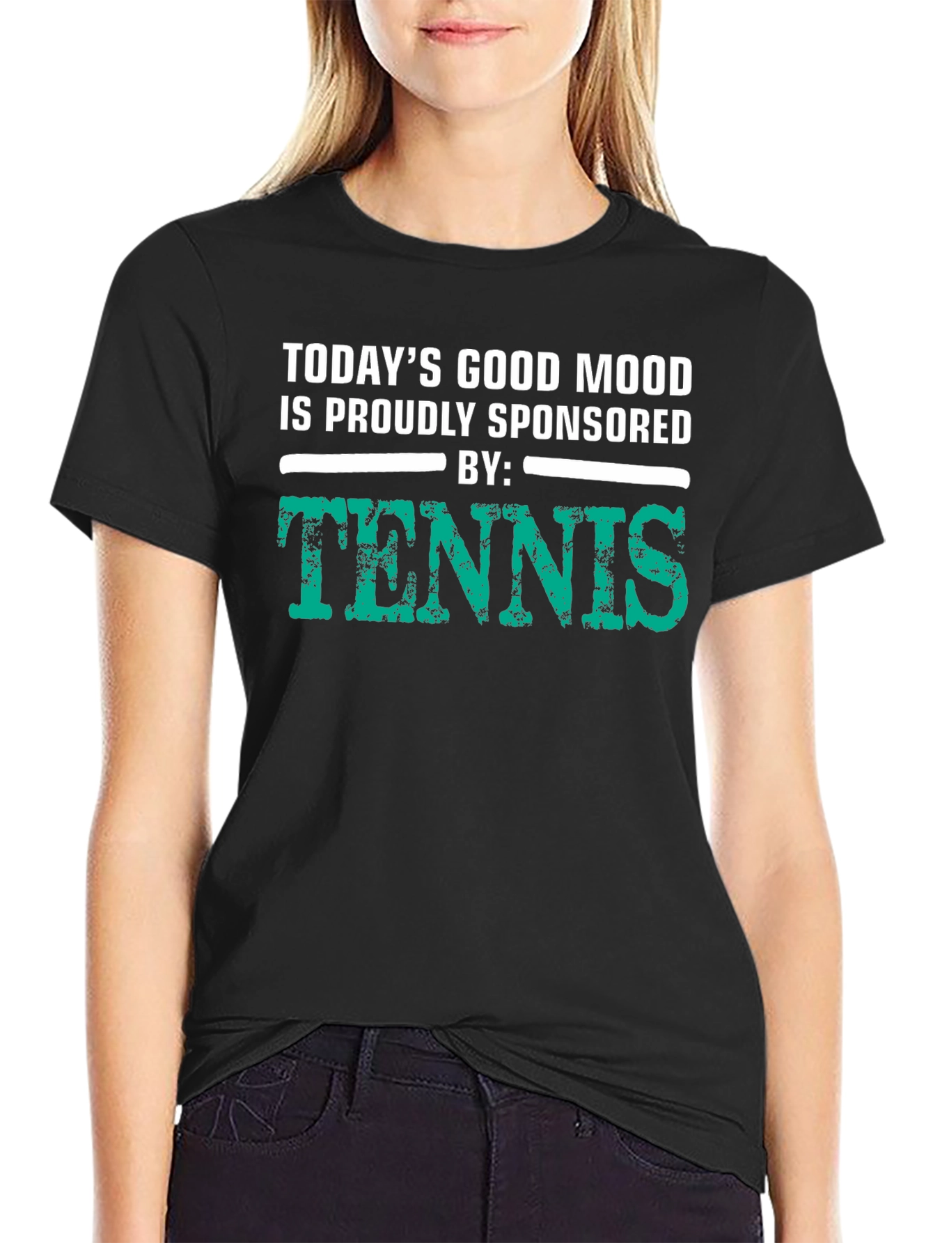 Black Tennis Sponsored Good Mood T-Shirt view 2