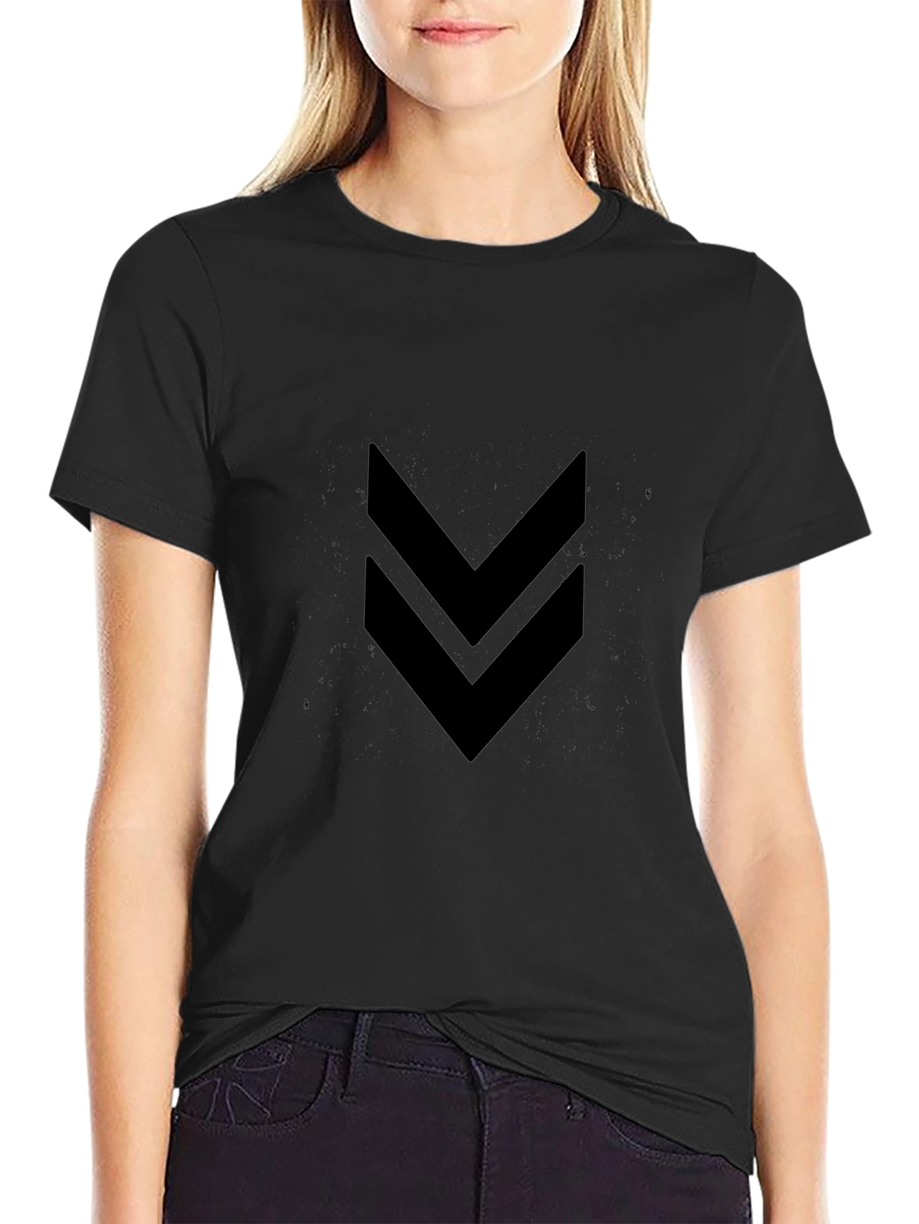 Black Men's Black Double Arrow Graphic Tee view 2