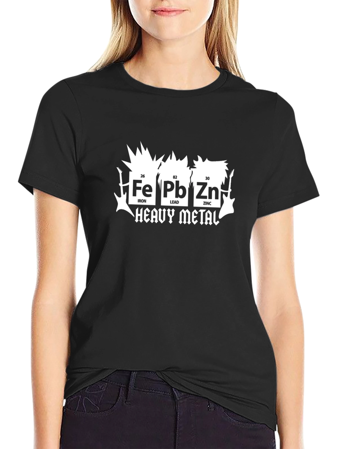 Black Heavy Metal Elements T-Shirt - Rock Music Periodic Table Tee view 2