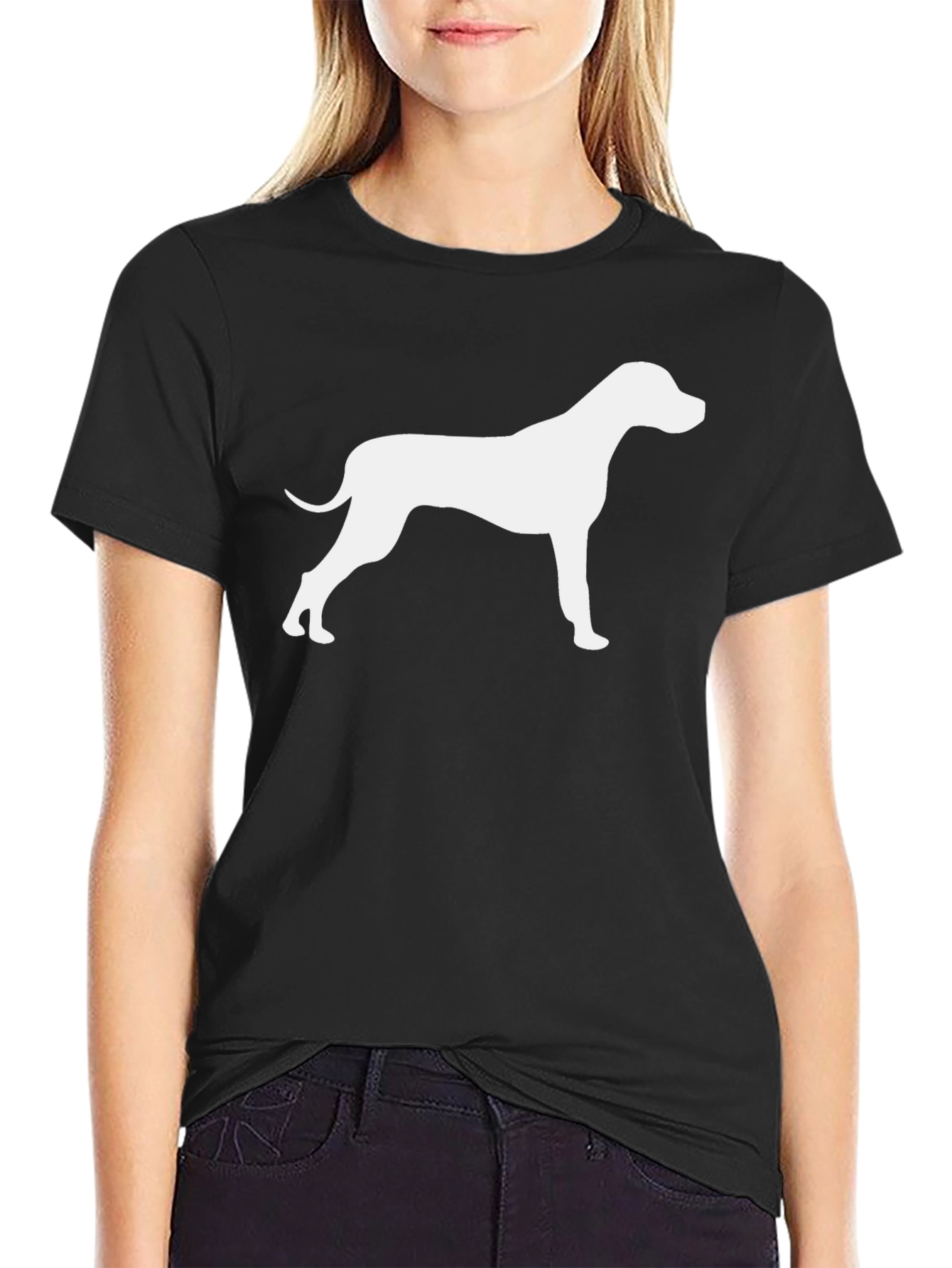 Black Dog Silhouette Black T-Shirt view 2