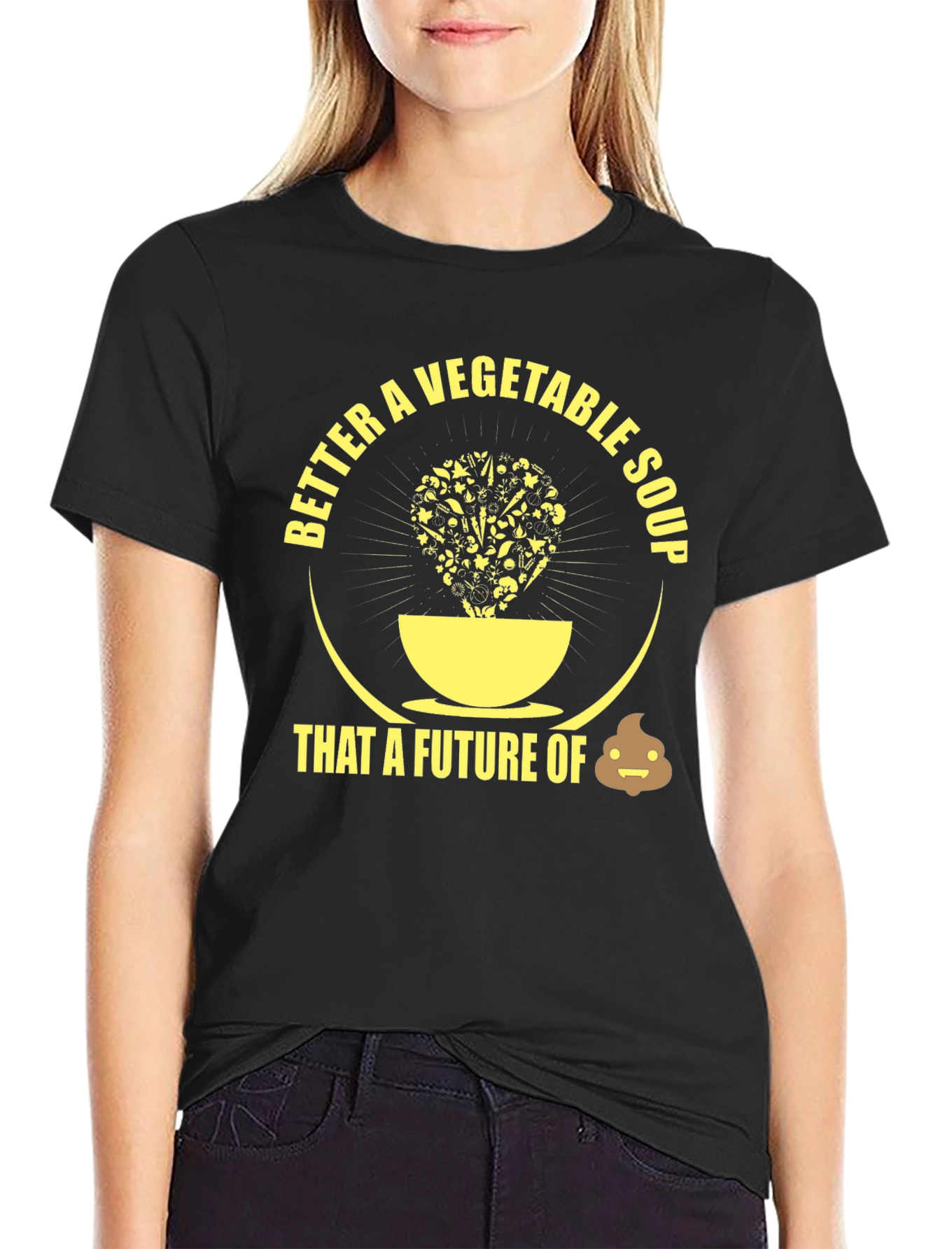 Black Vegetable Soup T-Shirt - Funny Foodie Tee view 2
