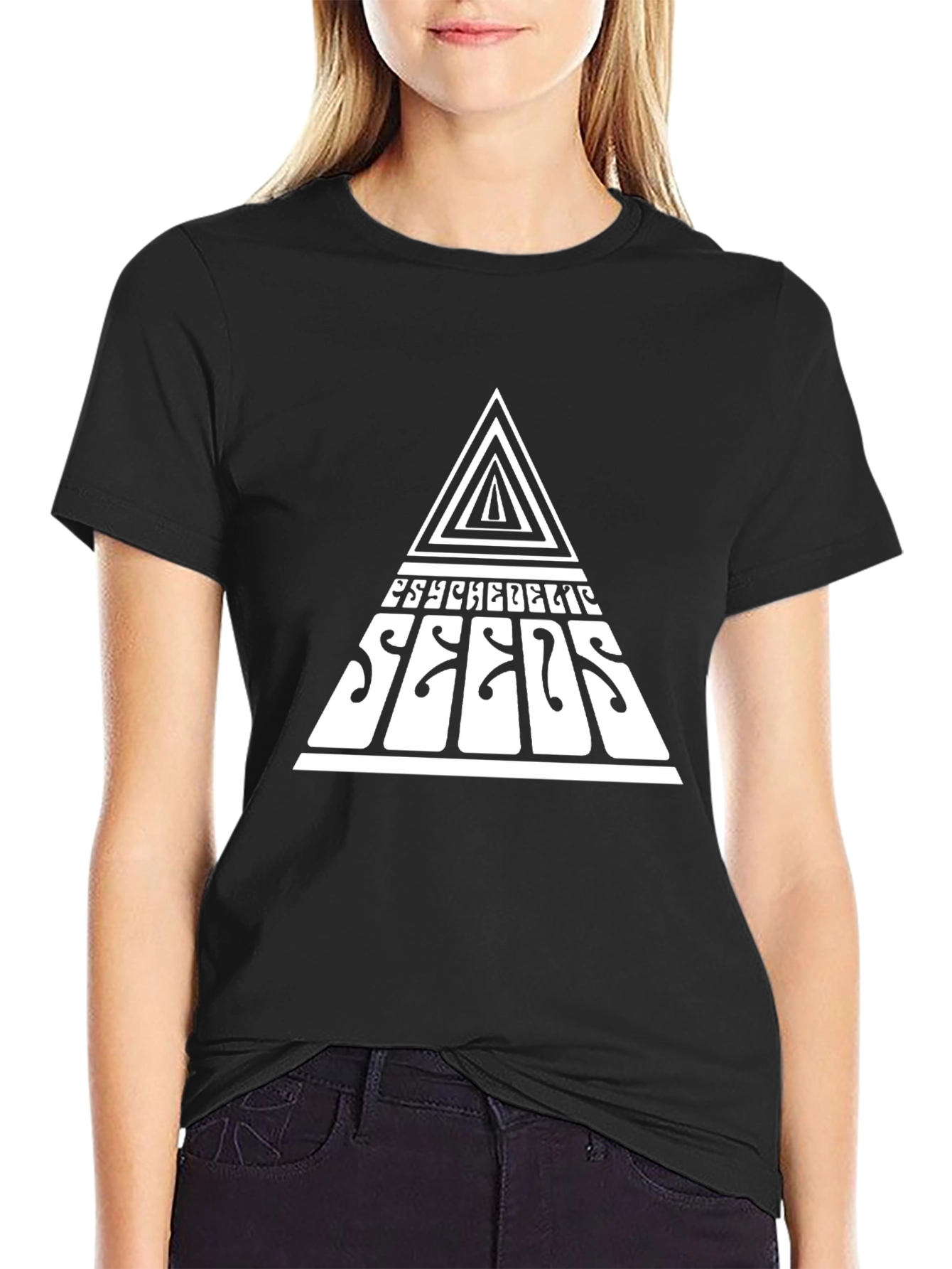 Black Psychedelic Seeds Graphic T-Shirt view 2