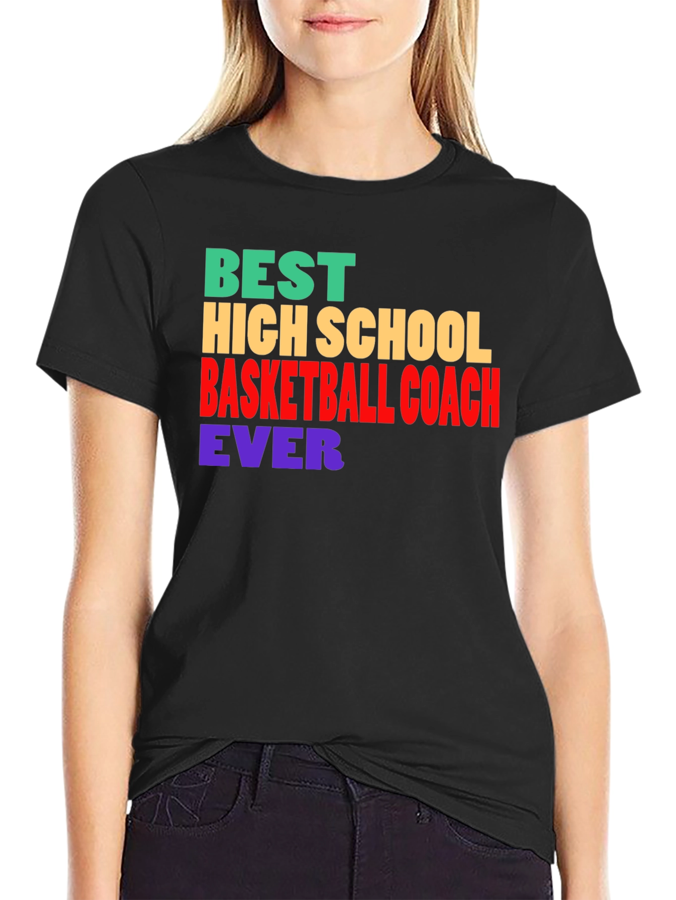 Black Best Basketball Coach Ever T-Shirt view 2