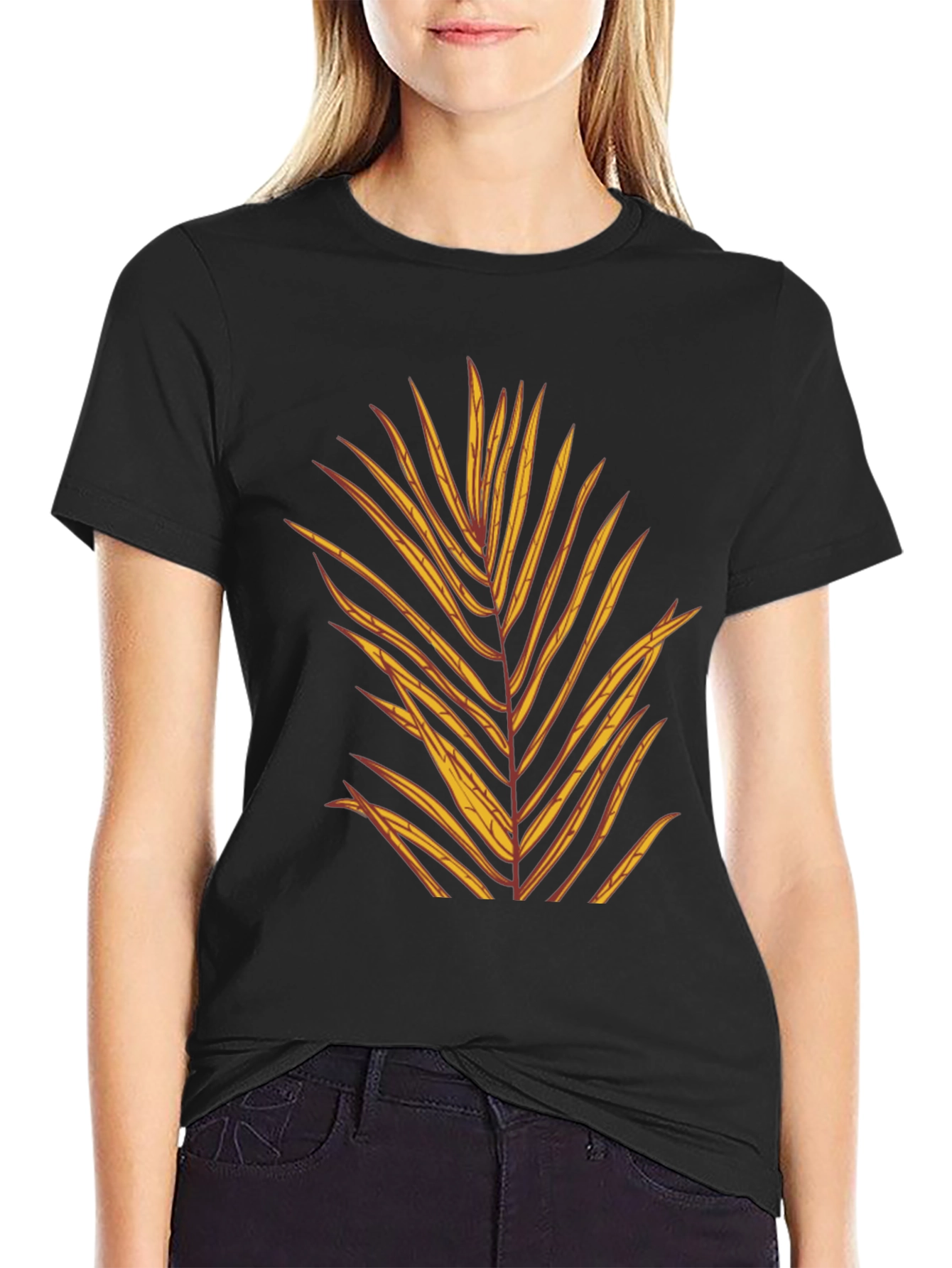 Black Tropical Leaf Graphic Tee - Men's Black T-Shirt view 2