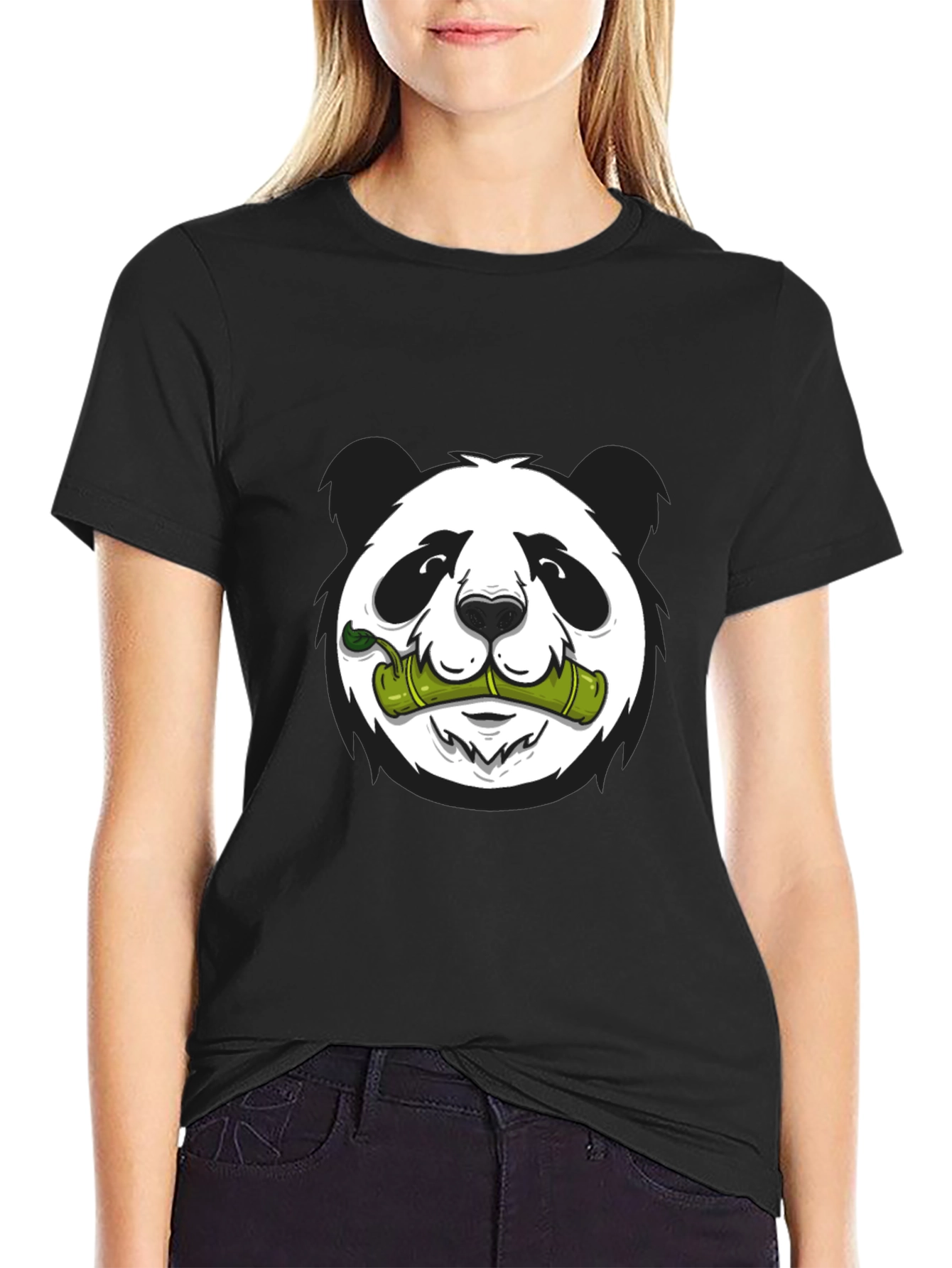 Black Panda Bamboo Graphic Tee - Cool Casual Comfort view 2