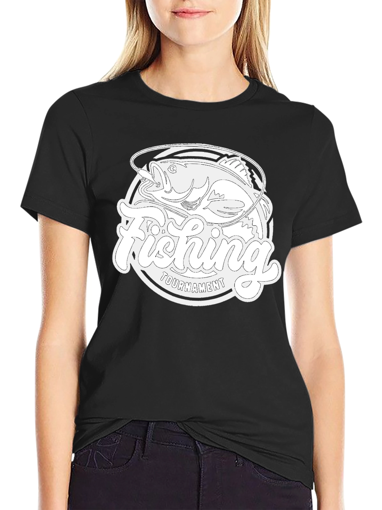 Black Fishing Tournament Graphic Tee - Men's Black T-Shirt view 2