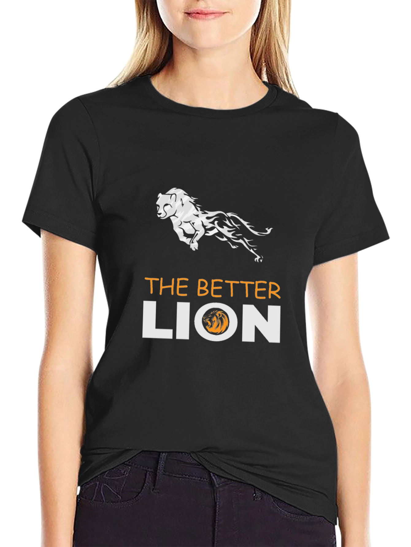 Black The Better Lion Graphic T-Shirt - Black view 2