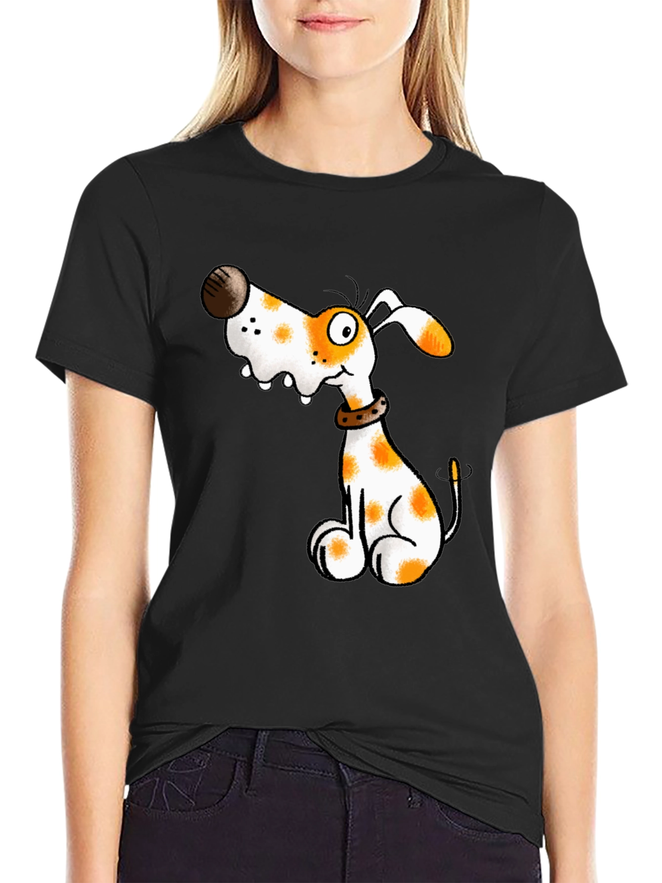 Dog Cartoon Graphic Tee - Black Unisex T-Shirt - 2