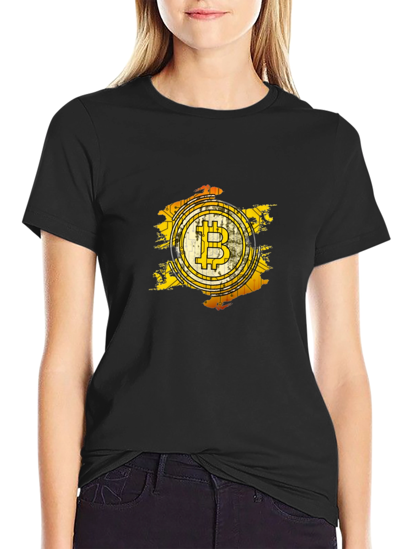 Black Bitcoin Graphic Tee - Crypto Enthusiast T-Shirt view 2