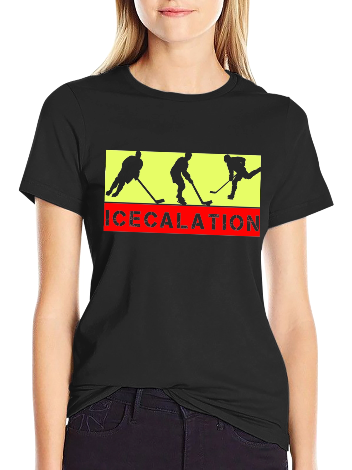 Black Icecalation Hockey T-Shirt view 2