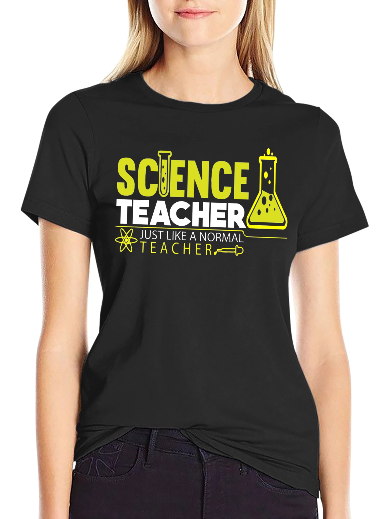 Black Science Teacher Novelty Graphic T-Shirt view 2