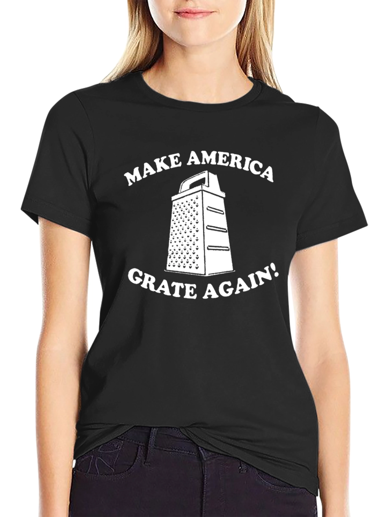 Black Make America Grate Again T-Shirt - Funny Novelty Tee view 2