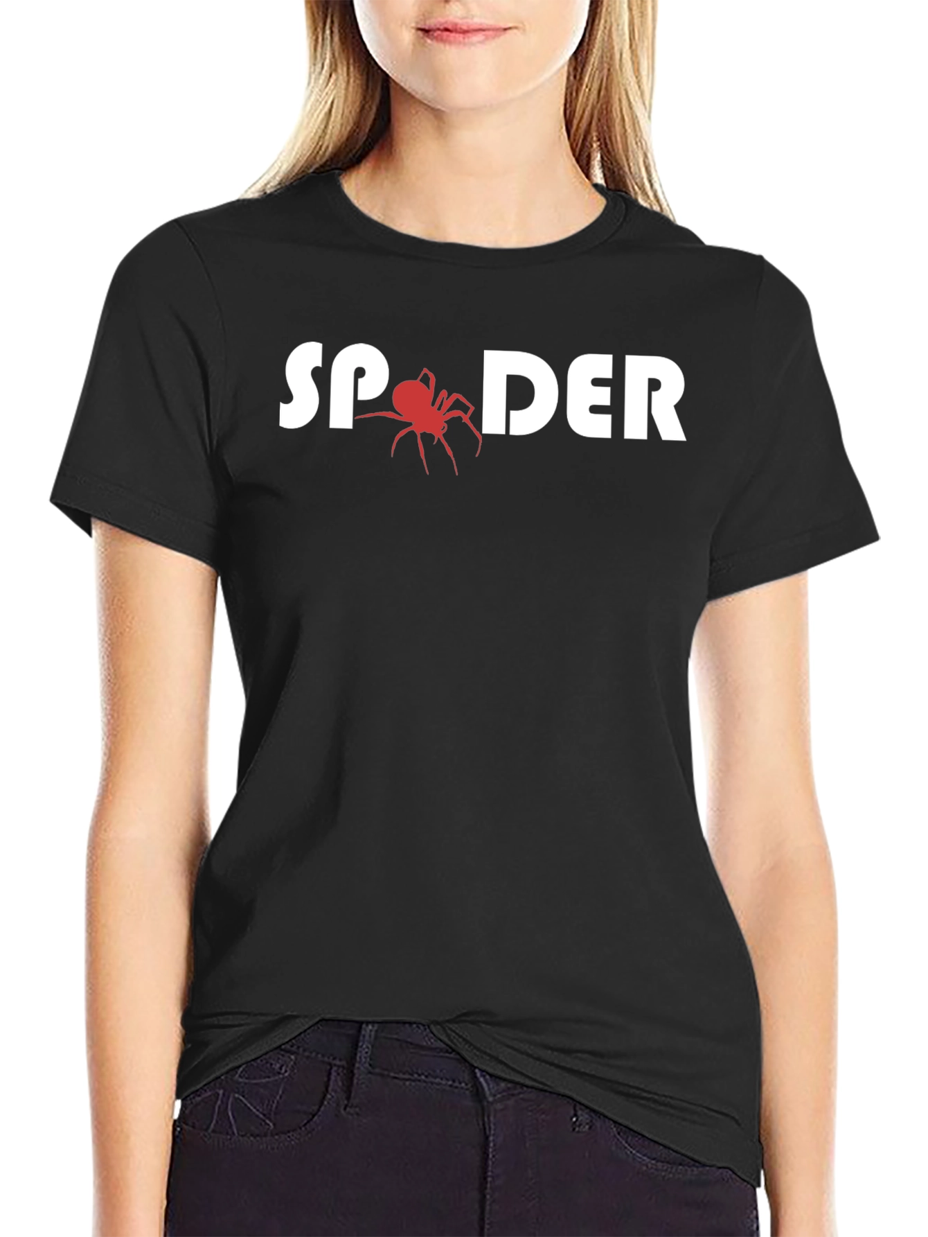 Black Spider Graphic Black T-Shirt view 2
