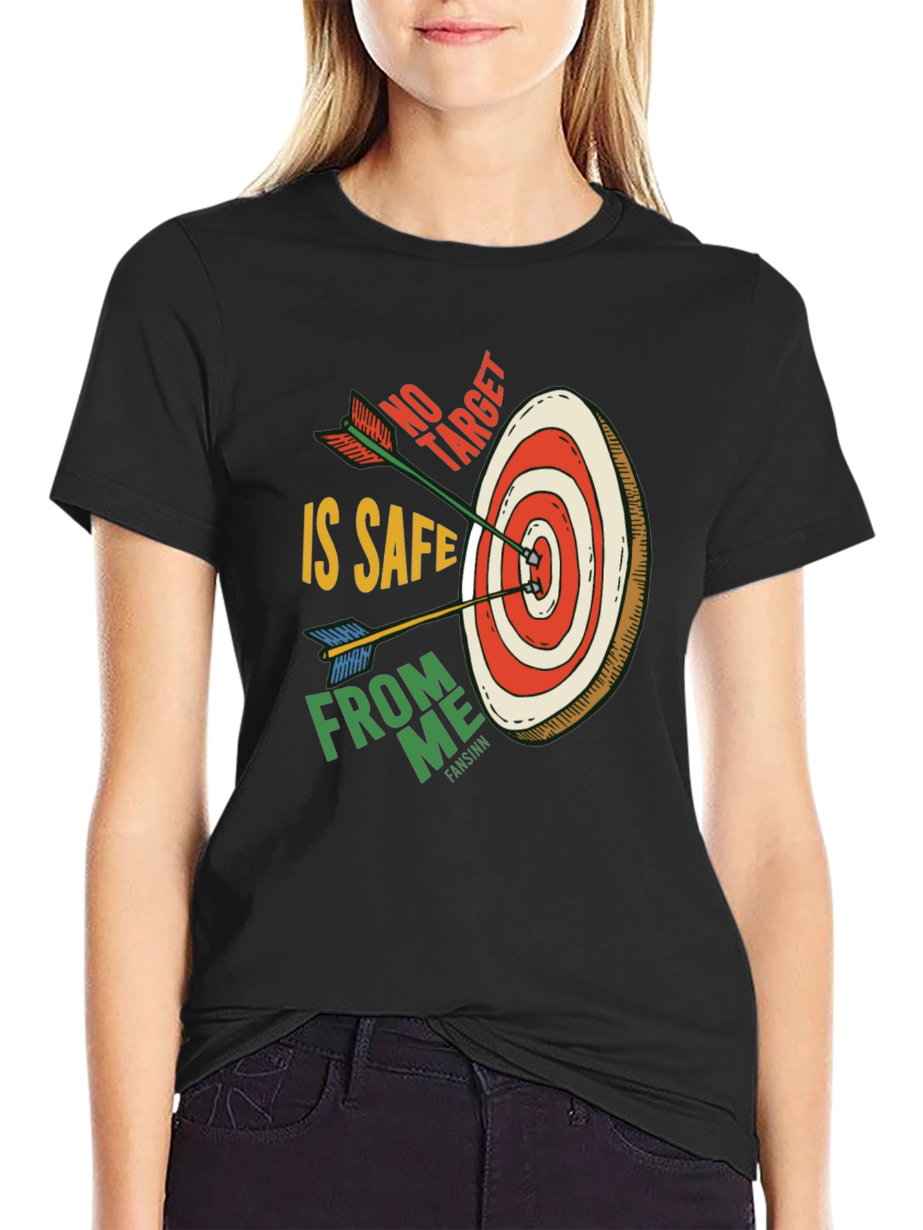Black Target Practice Graphic Tee: No Target is Safe view 2