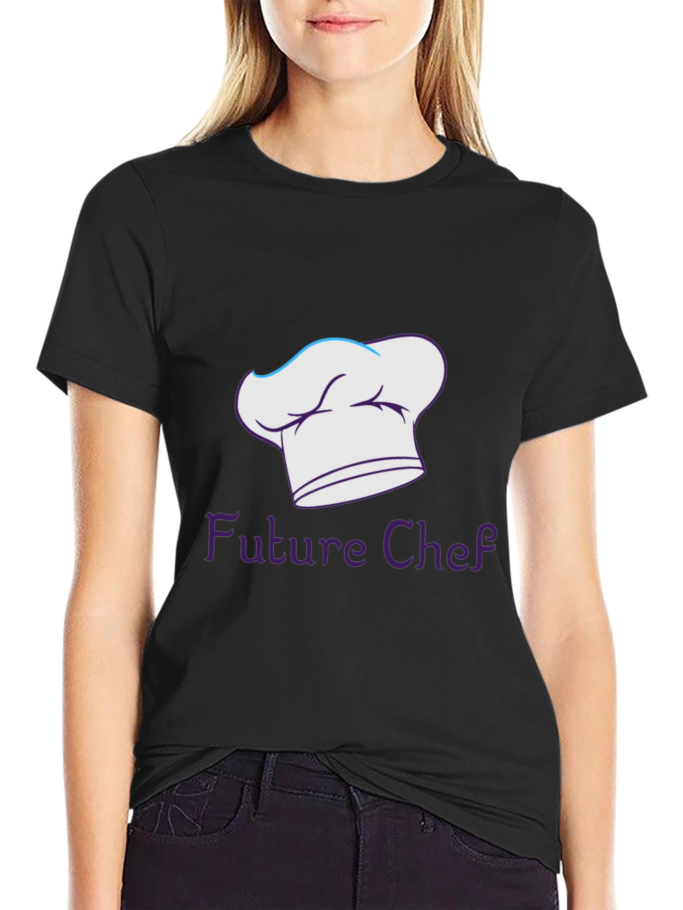 Black Future Chef T-Shirt - Black Cotton Tee view 2