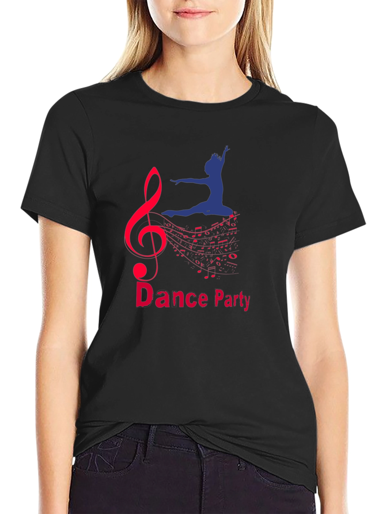 Black Dance Party Graphic Tee - Music and Movement view 2