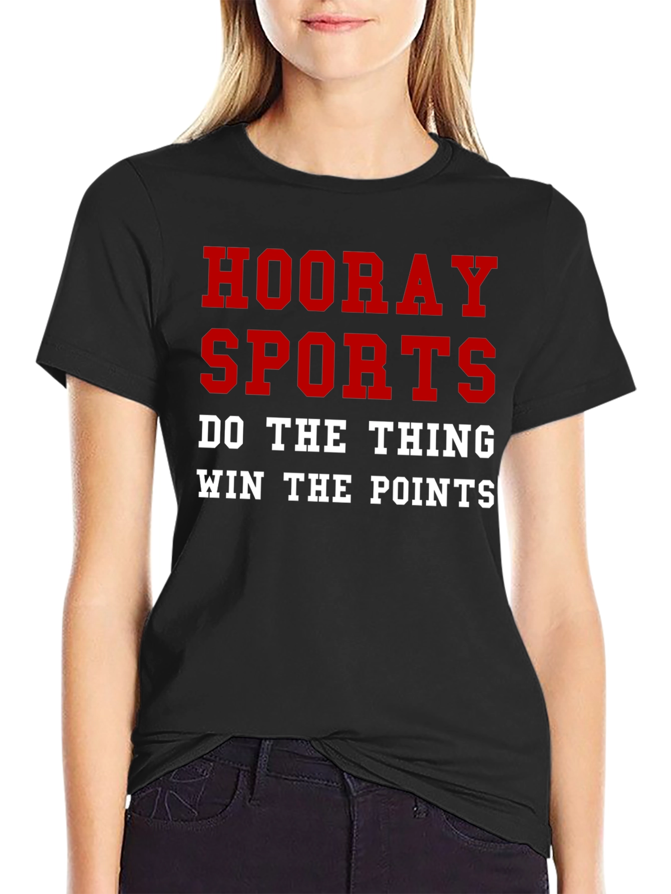 Black Hooray Sports T-Shirt - Funny Athlete Tee view 2