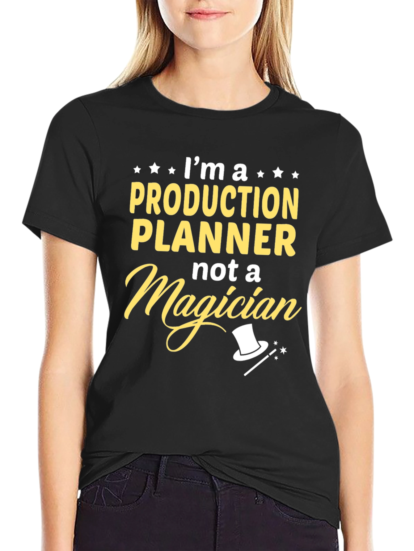 Black Production Planner Not A Magician T-Shirt view 2