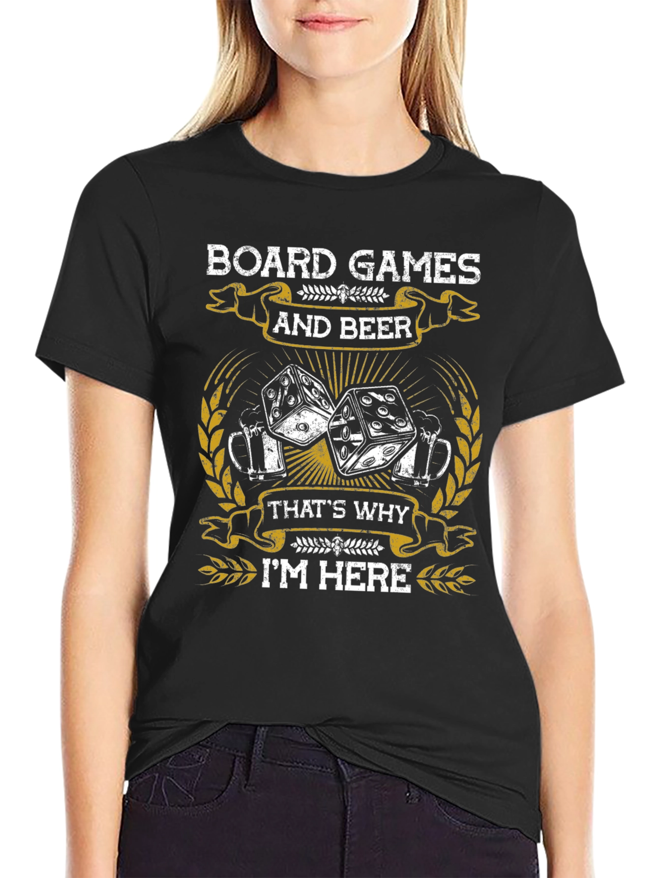Black Board Games & Beer Graphic T-Shirt view 2