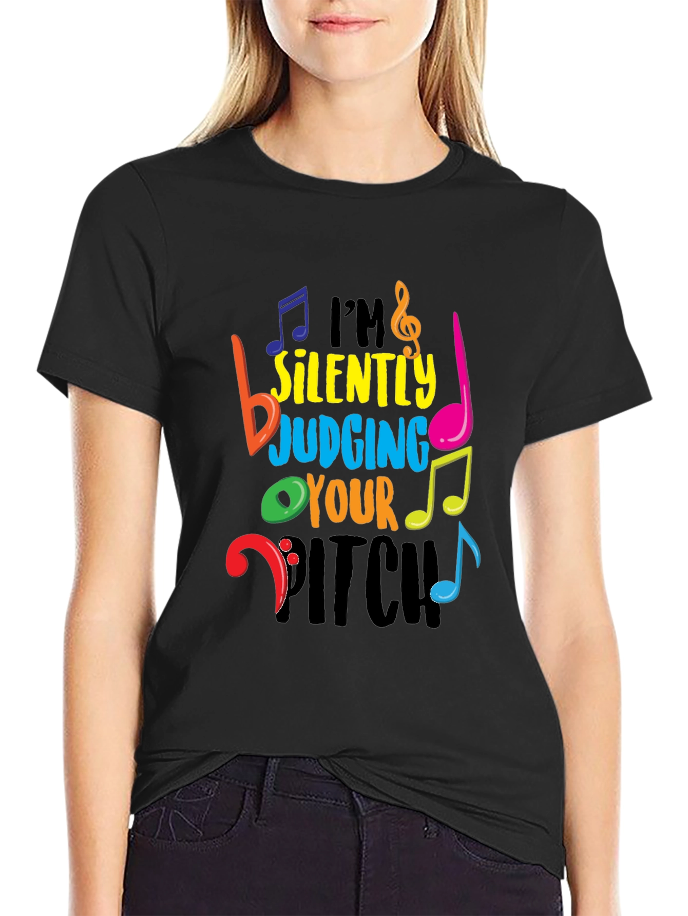 Black I'm Silently Judging Your Pitch T-Shirt view 2