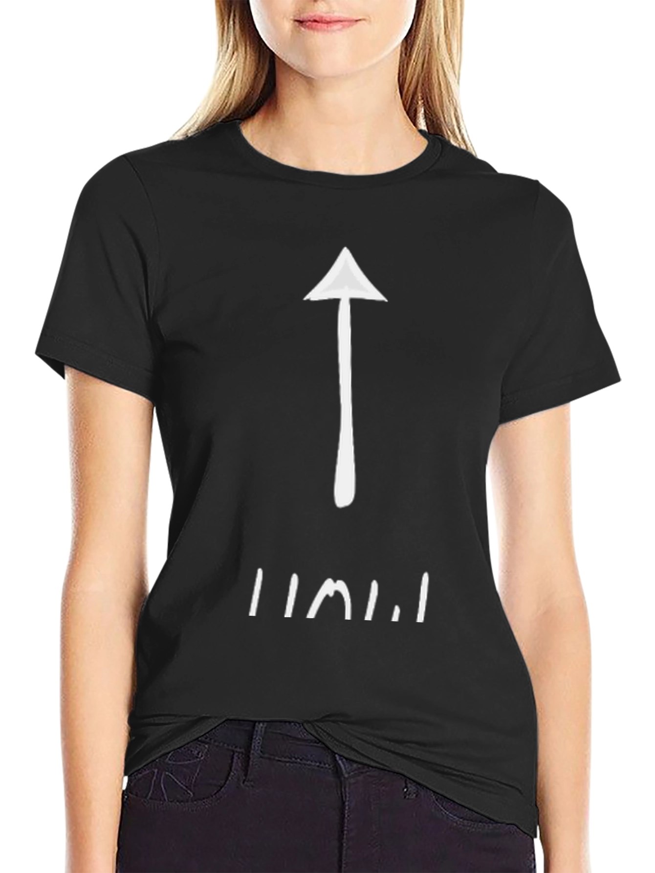 Black Arrow Graphic Print Men's Black T-Shirt view 2