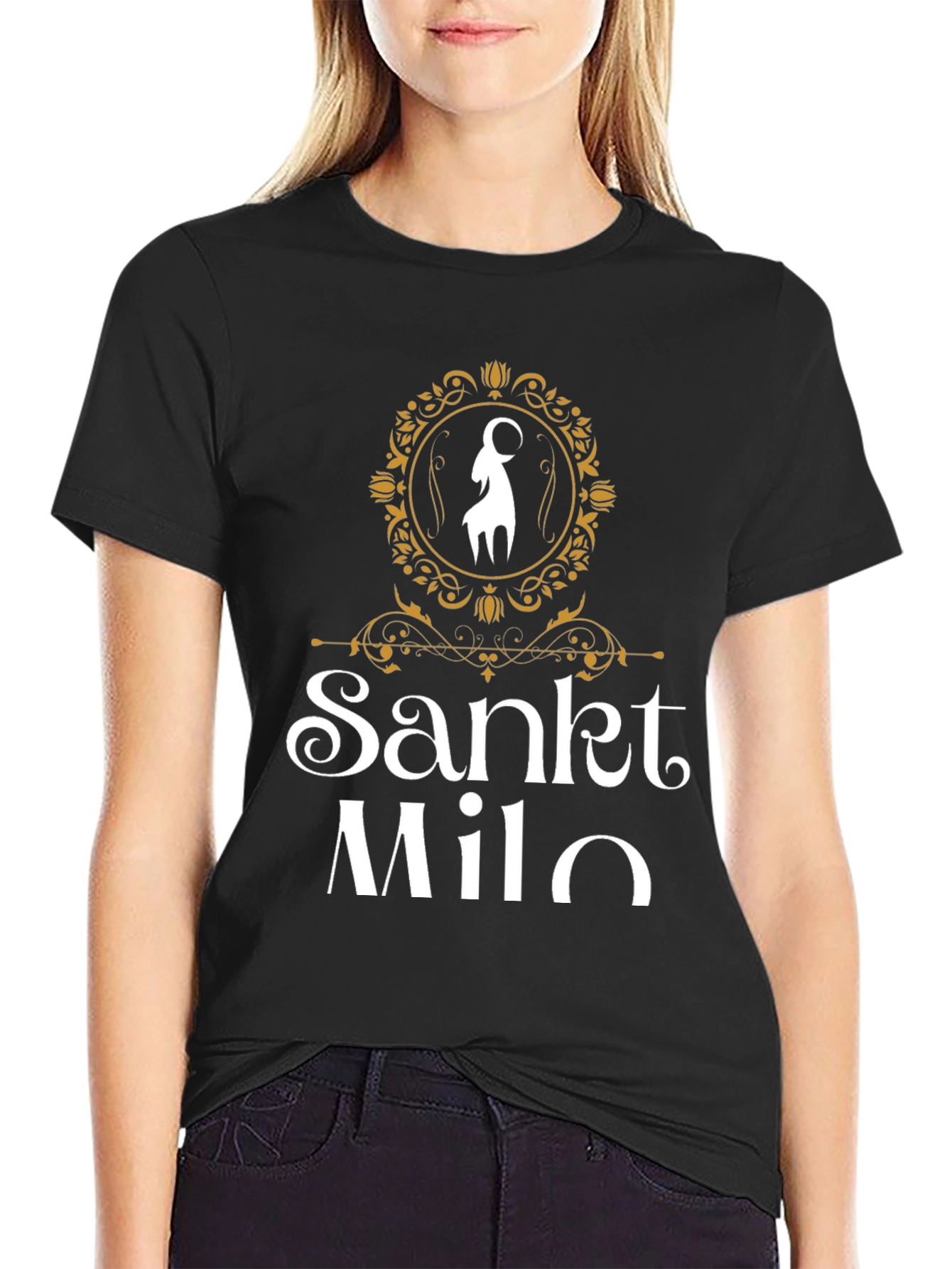 Black Sankt Milo Black Graphic Tee view 2