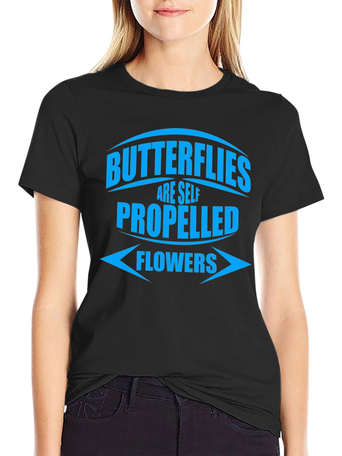 Black Butterflies Are Self Propelled Flowers T-Shirt view 2