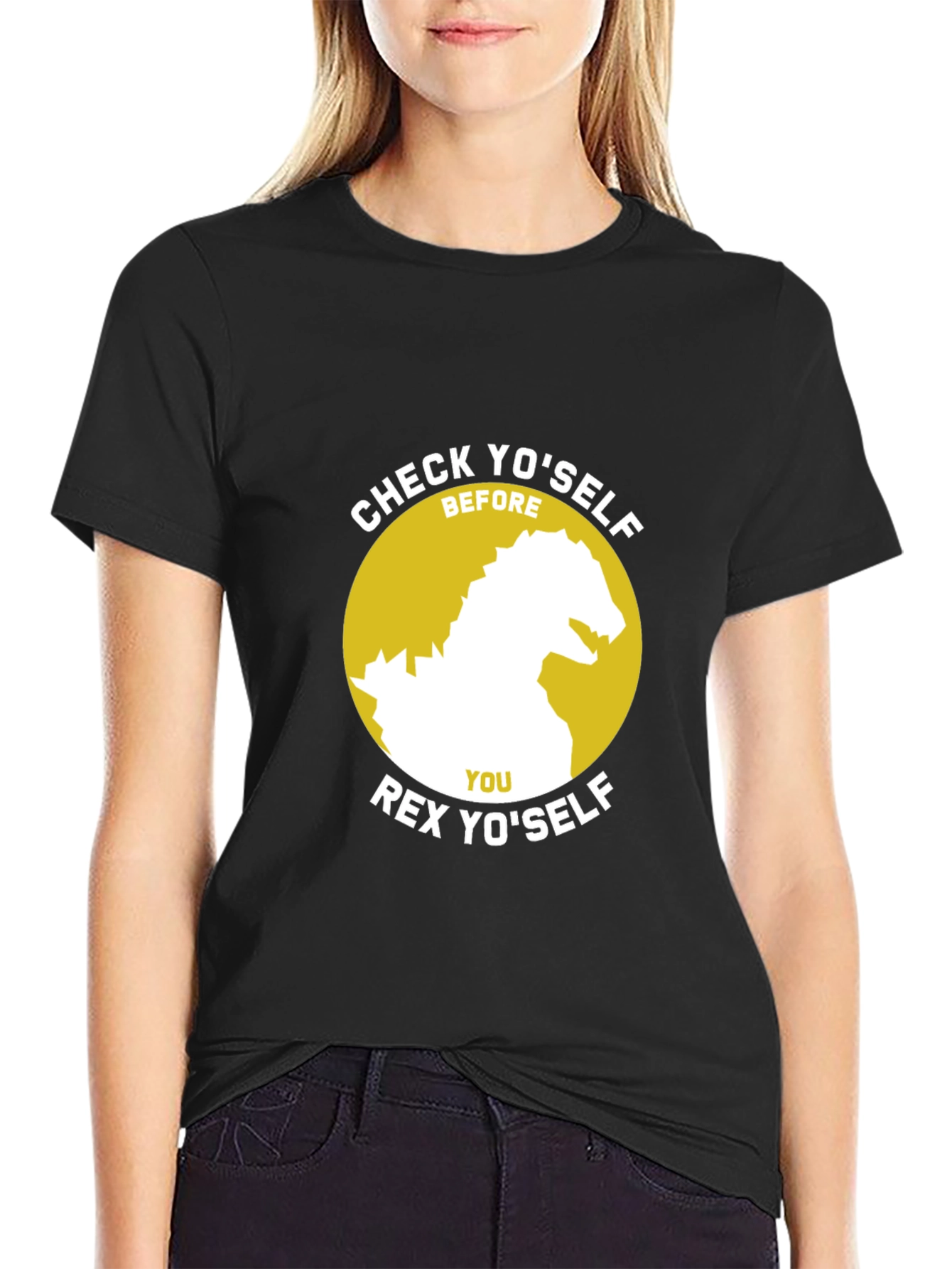 Check Yo'self Rex Yo'self Black T-Shirt - 2