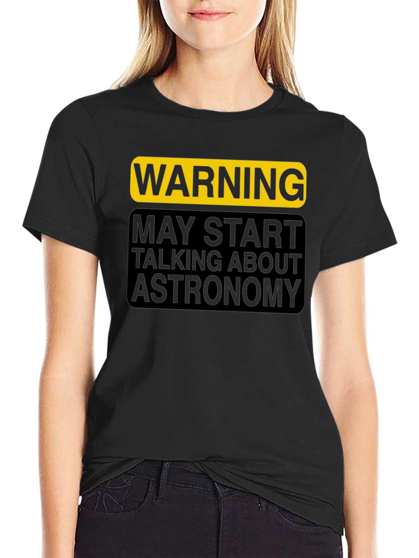 Black Warning Astronomy T-Shirt view 2