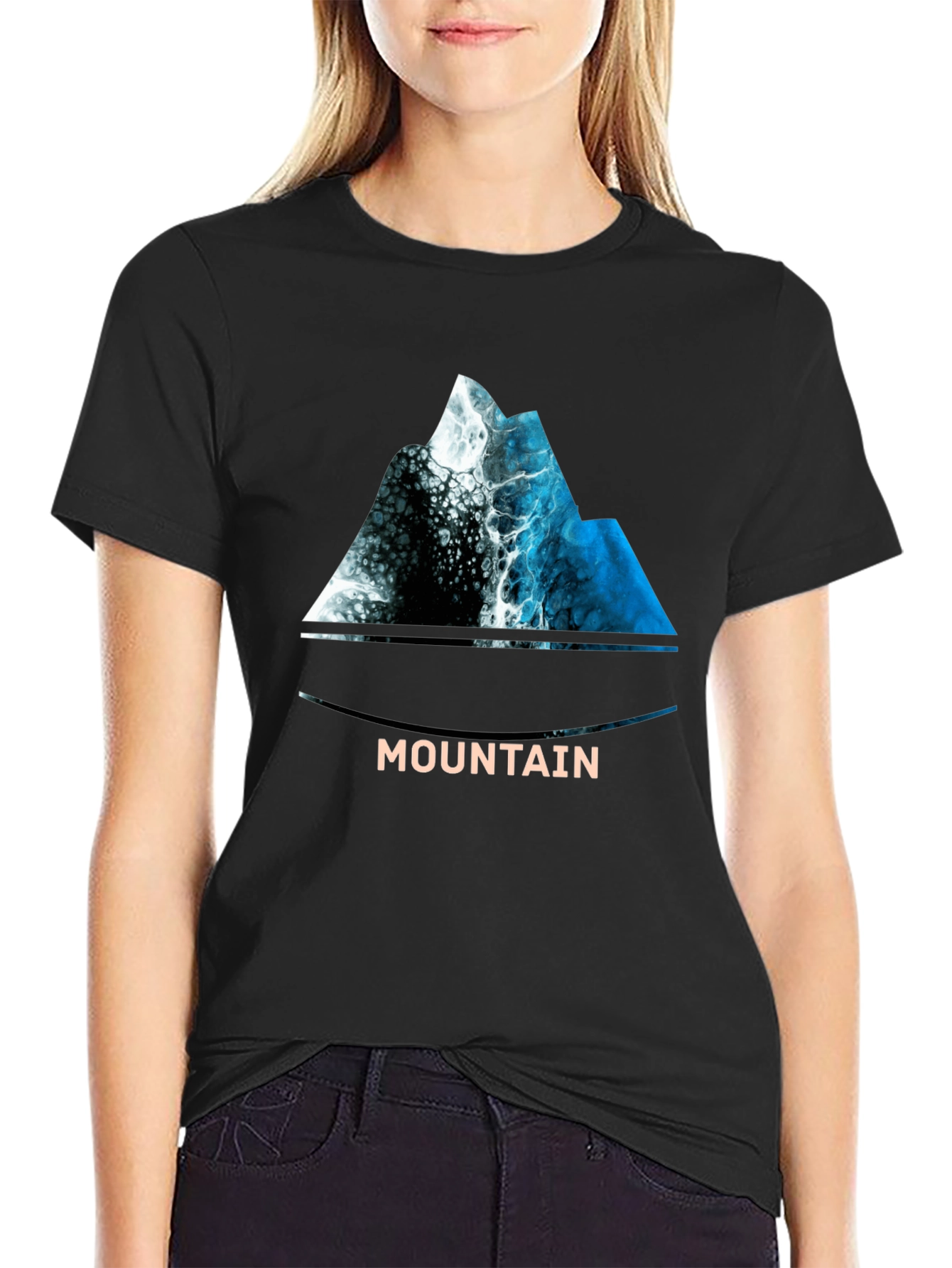 Black Mountain Graphic Print Black T-Shirt view 2