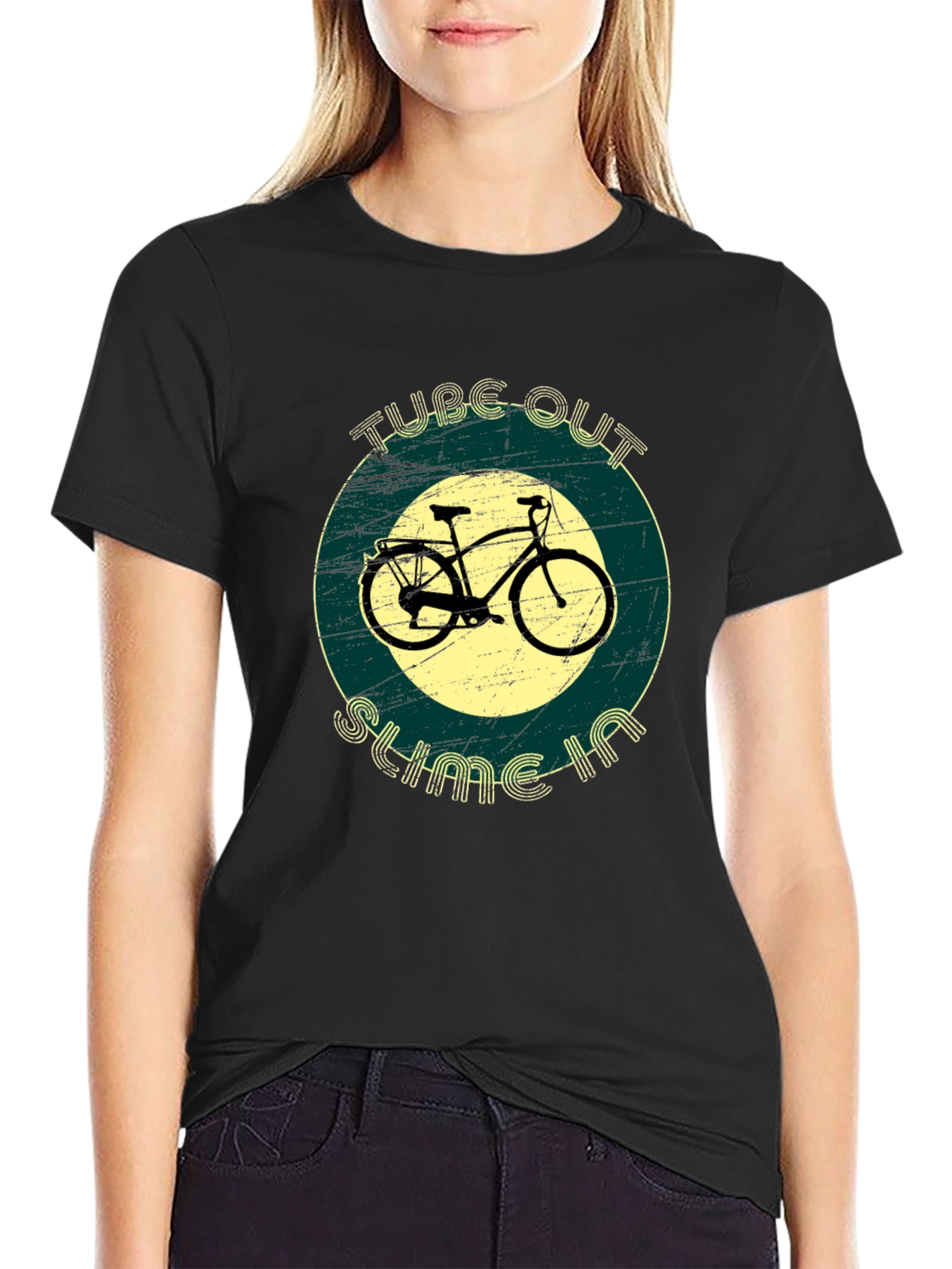 Vintage Bicycle T-Shirt - Tube Out Slime In - Cycling Tee - 2