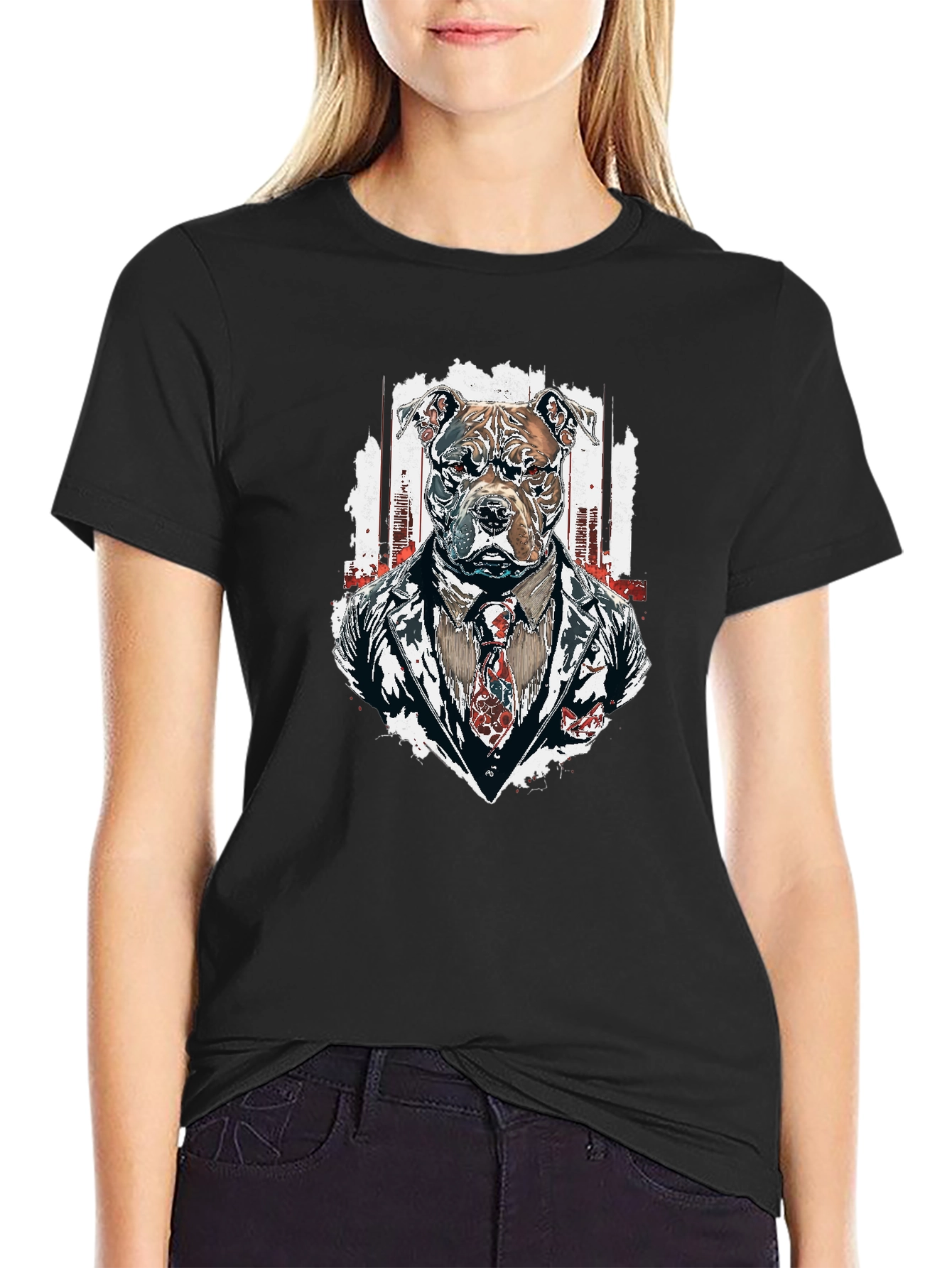 Black Pitbull Boss Black T-Shirt - Urban Cool view 2