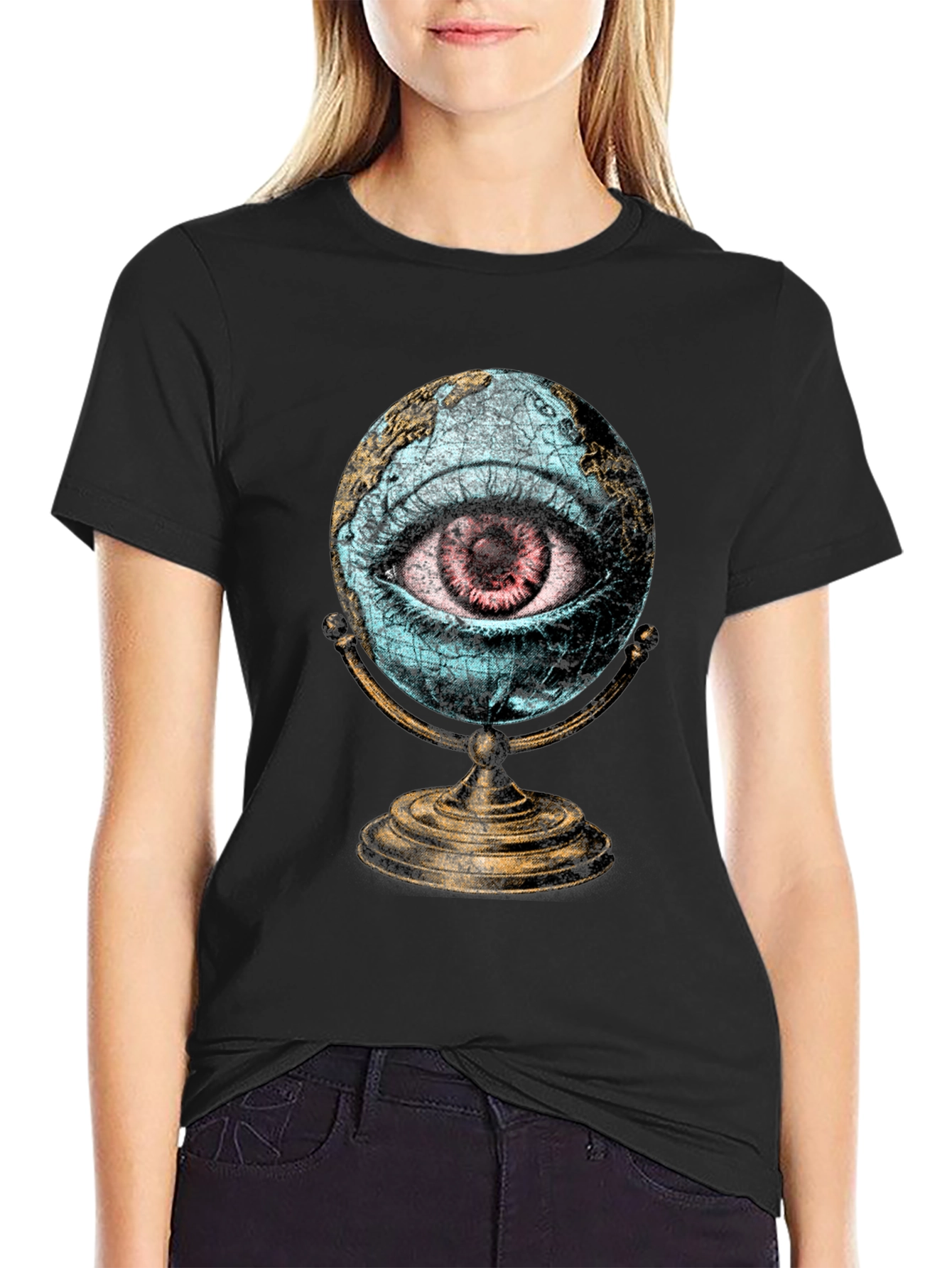 Black Eye of the World Graphic Tee - Black Cotton view 2